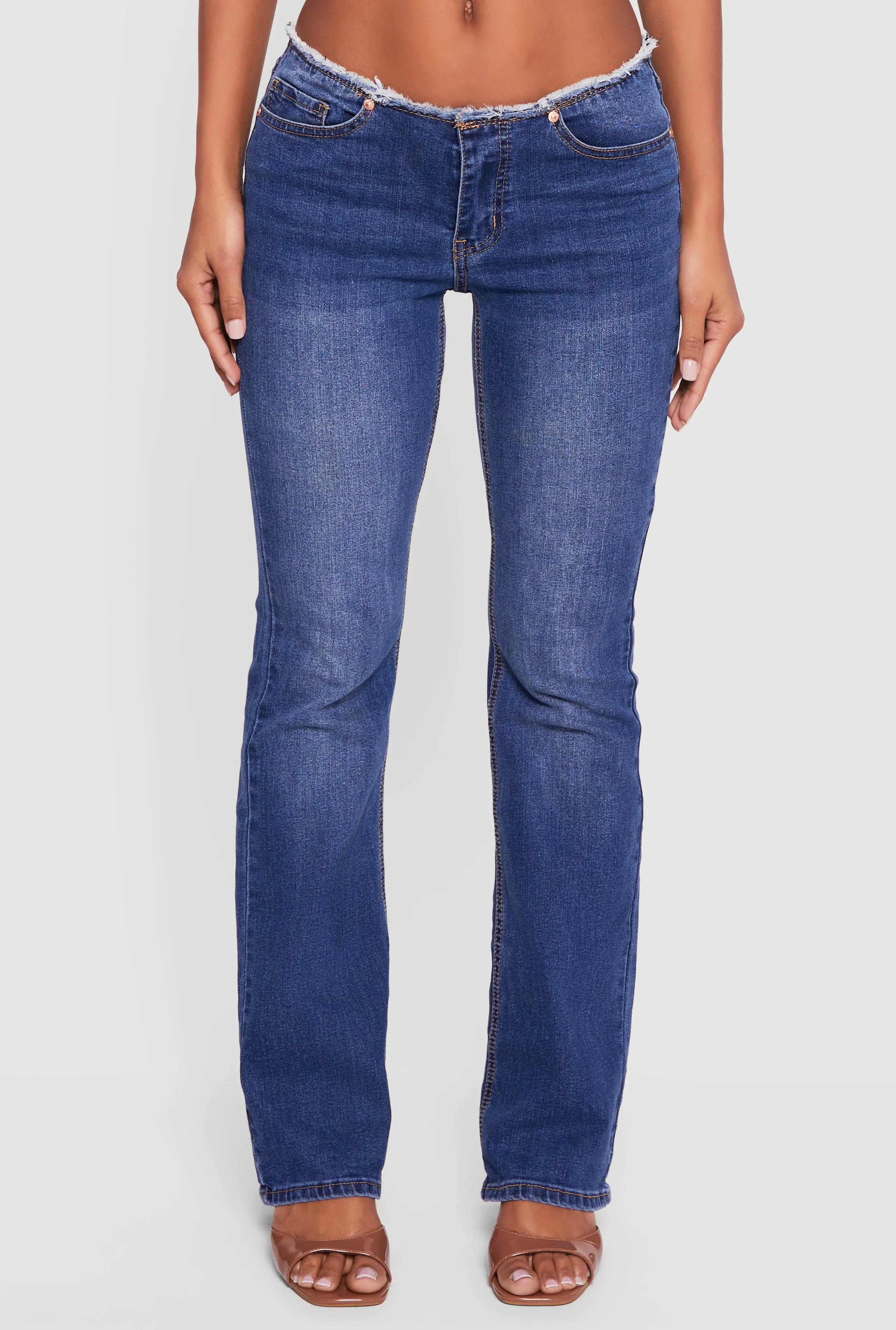 Almost Famous Frayed Waistband Slim Leg Jeans sold by Rainbow product image thumbnail 5