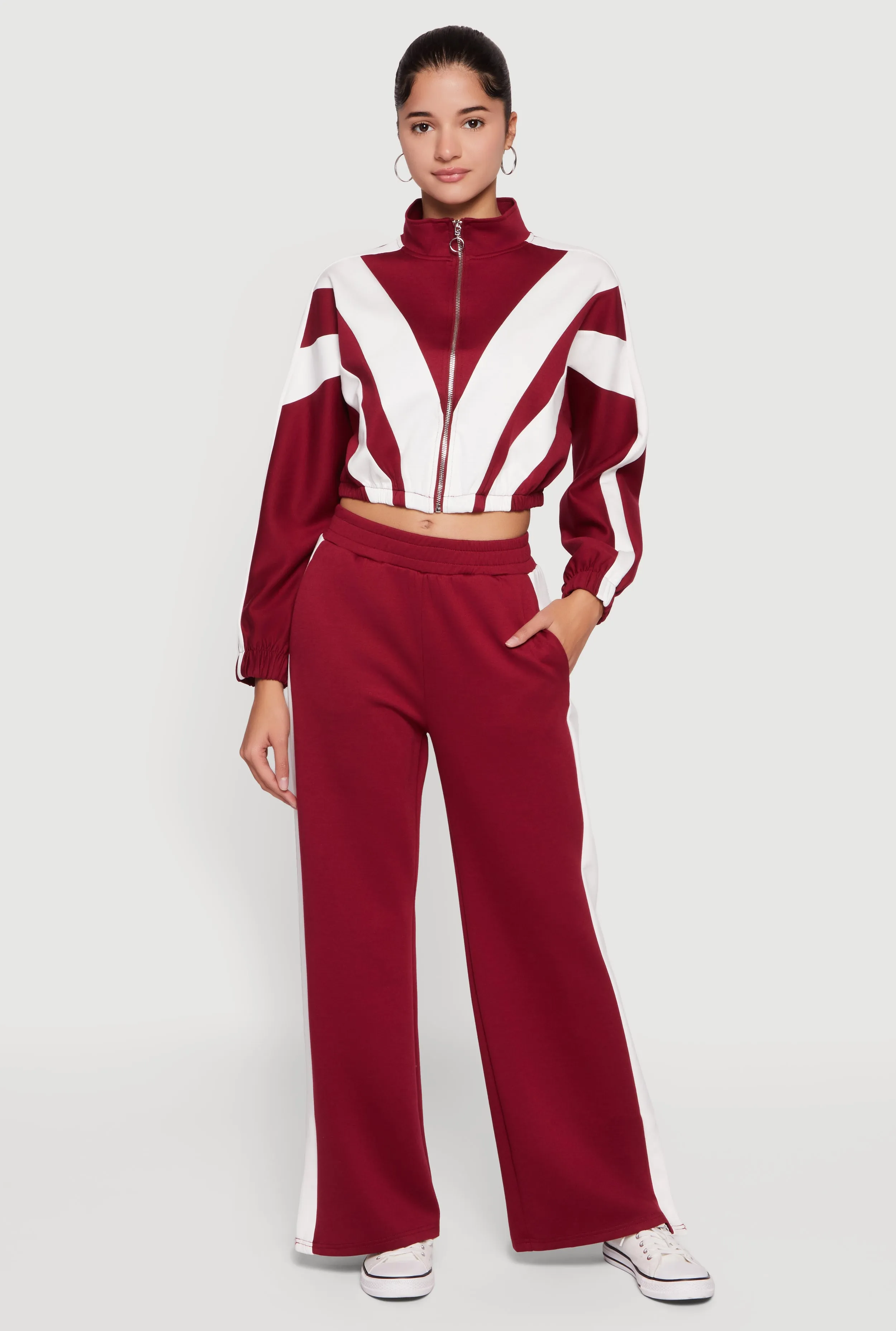 Scuba Side Stripe Pull On Straight Leg Pants sold by Rainbow