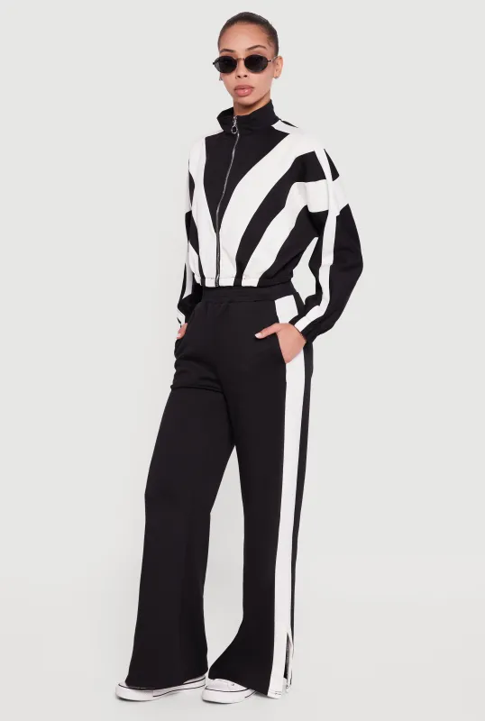 Scuba Side Stripe Pull On Straight Leg Pants sold by Rainbow
