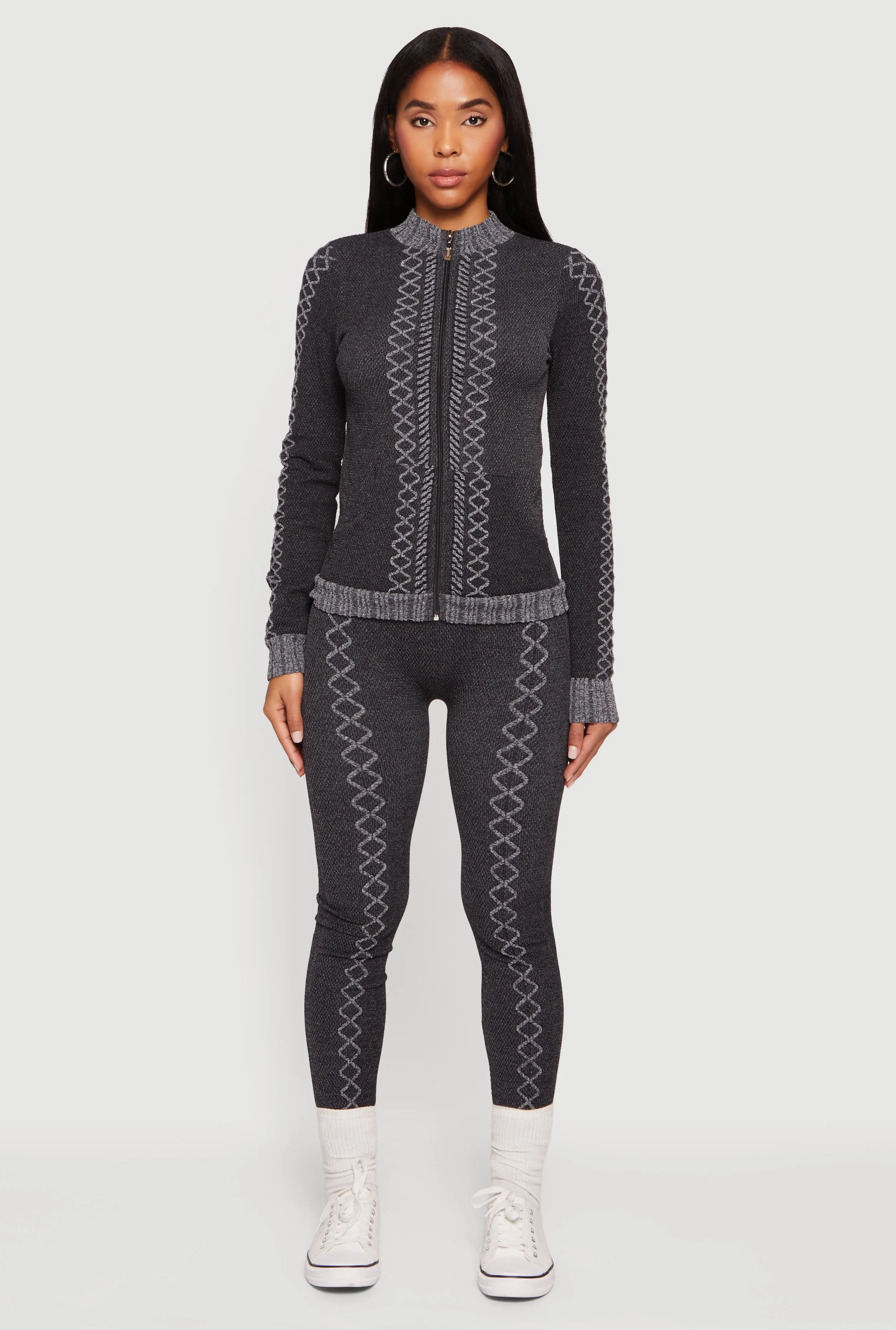 Seamless High Waisted Textured Knit Leggings sold by Rainbow