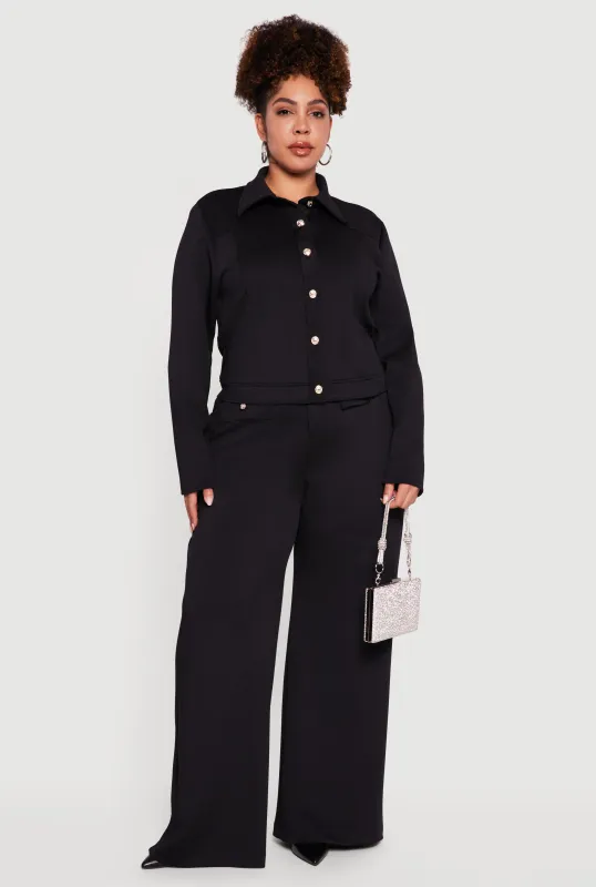 Plus Size Scuba Wide Leg Pants sold by Rainbow