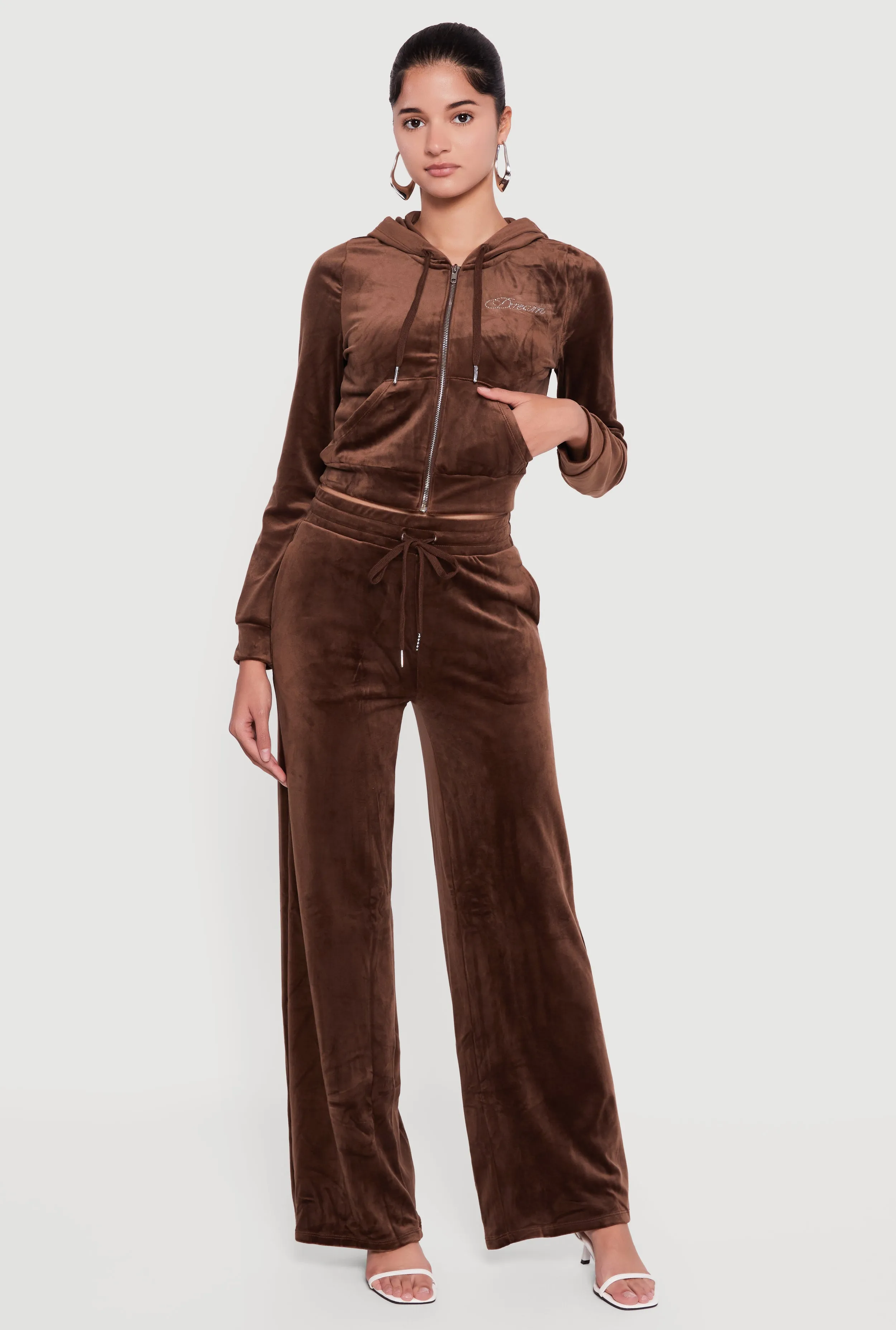 Velour Rhinestone Dream Graphic Zip Front Hoodie sold by Rainbow product image thumbnail 2