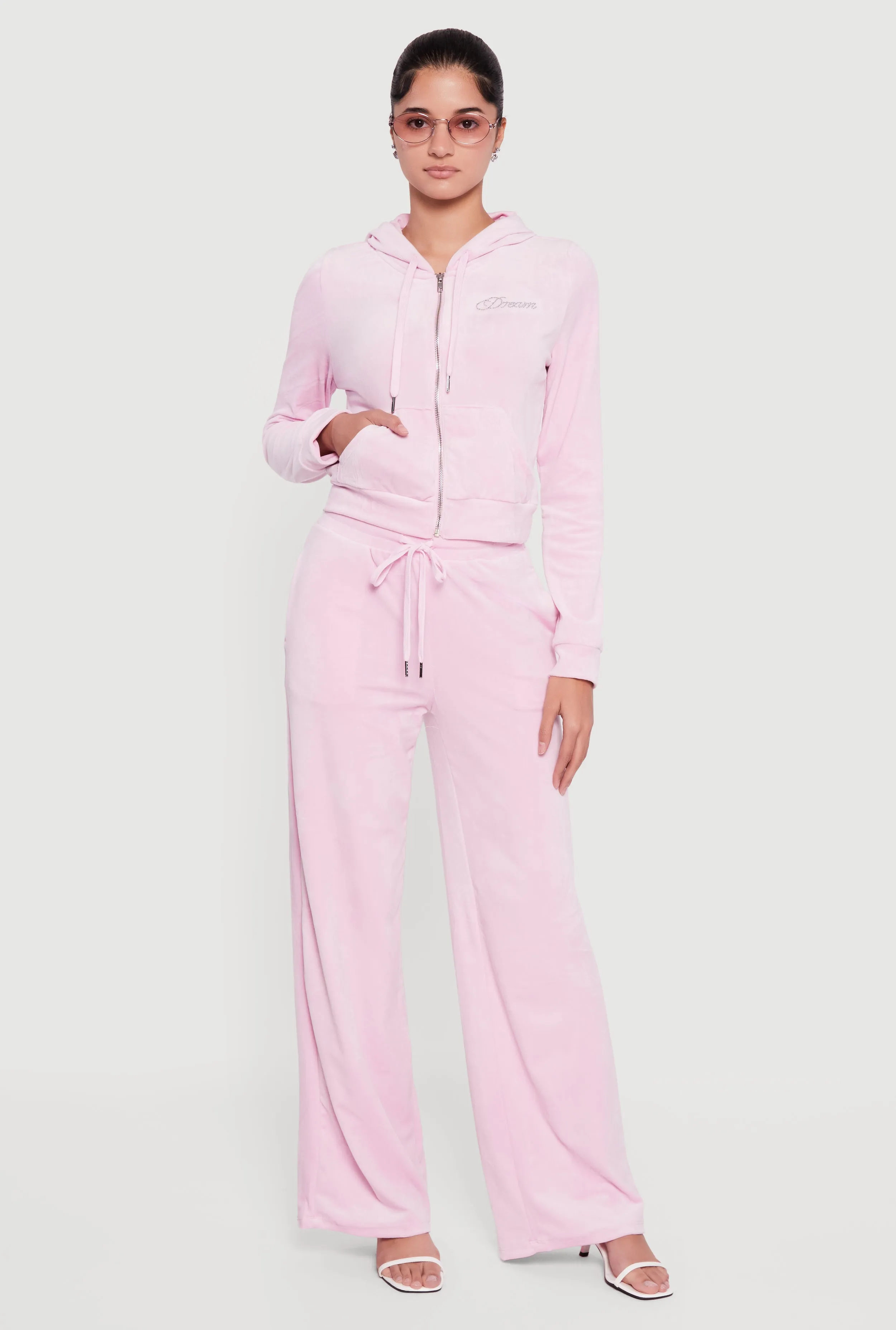 Velour Rhinestone Dream Graphic Zip Front Hoodie sold by Rainbow product image thumbnail 2