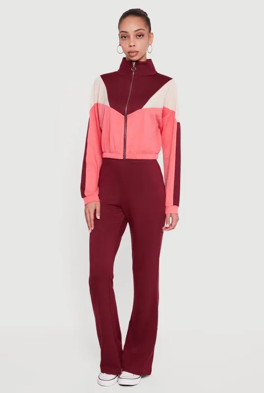 Solid High Waisted Pull On Flare Leg Pants sold by Rainbow