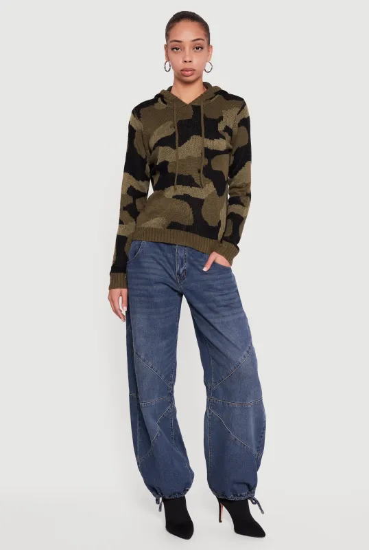 Camouflage Long Sleeve Sweater Hoodie sold by Rainbow