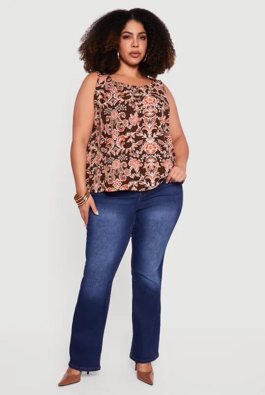 Plus Size Floral Patterned Tank Top sold by Rainbow
