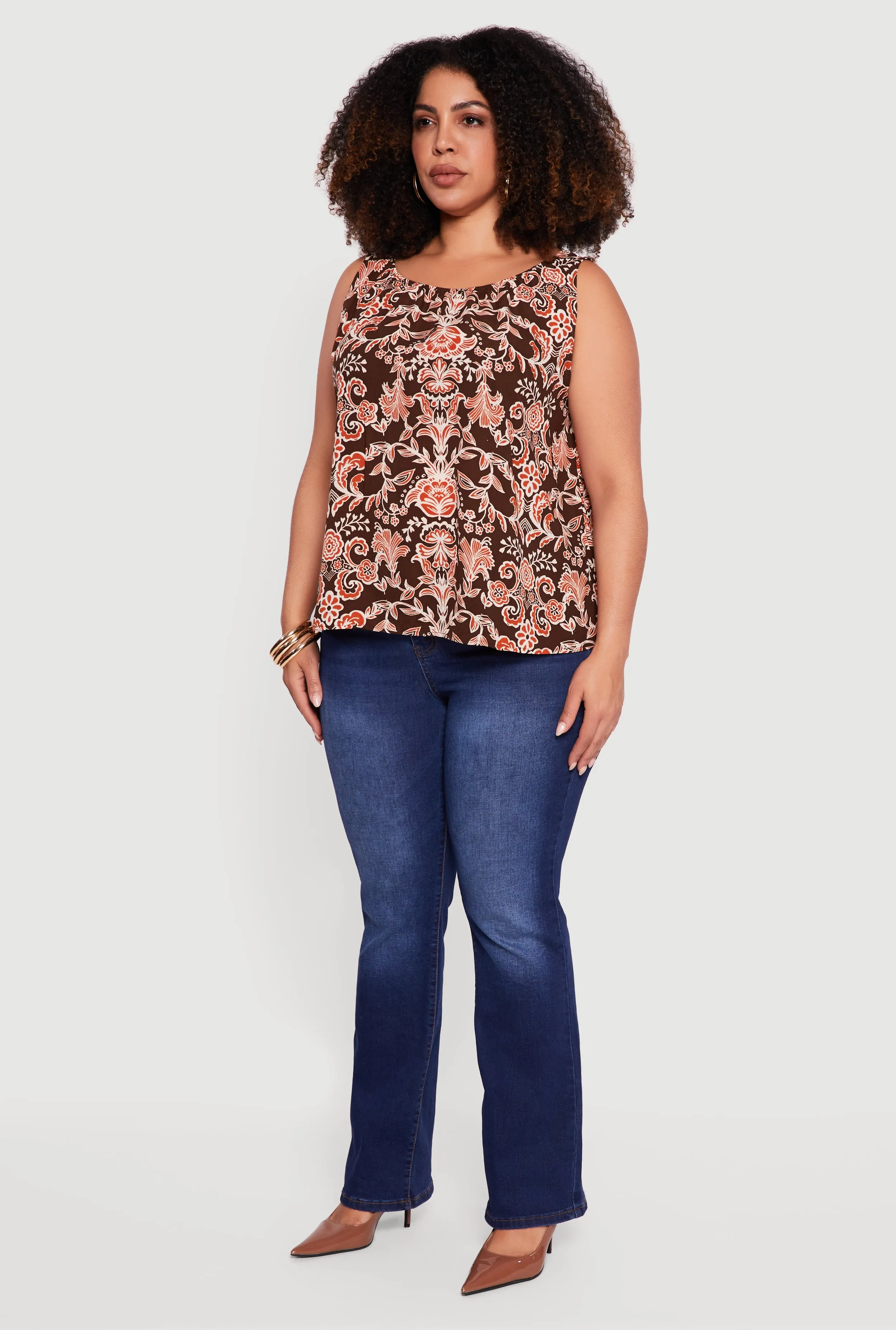 Plus Size Floral Patterned Tank Top sold by Rainbow product image thumbnail 5
