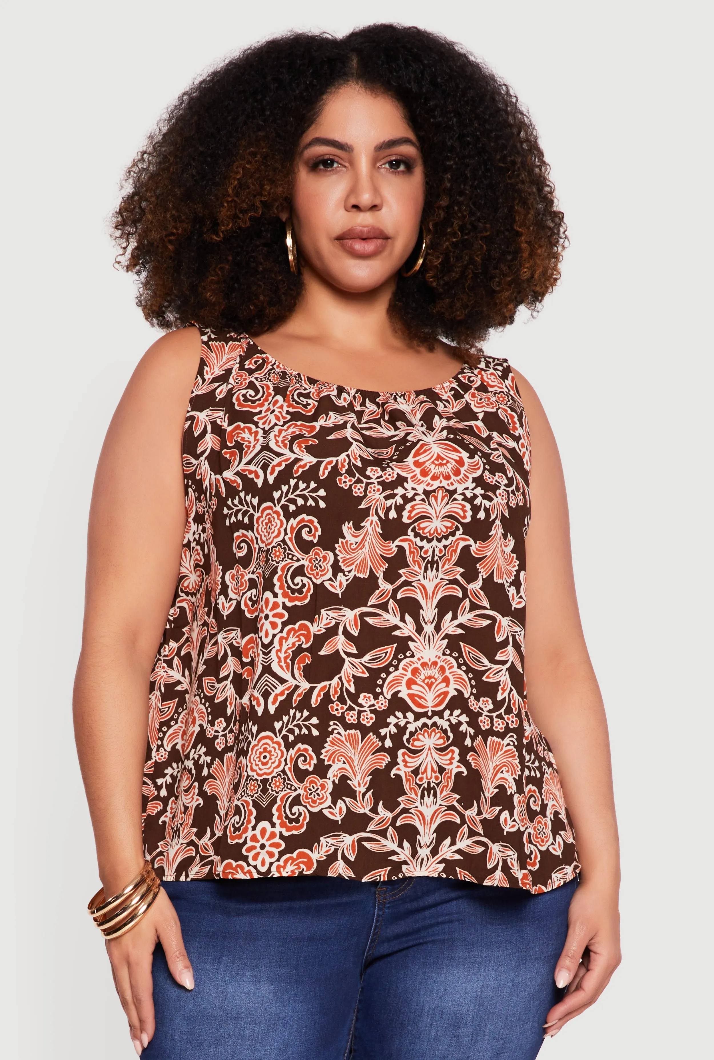 Plus Size Floral Patterned Tank Top sold by Rainbow product image thumbnail 2