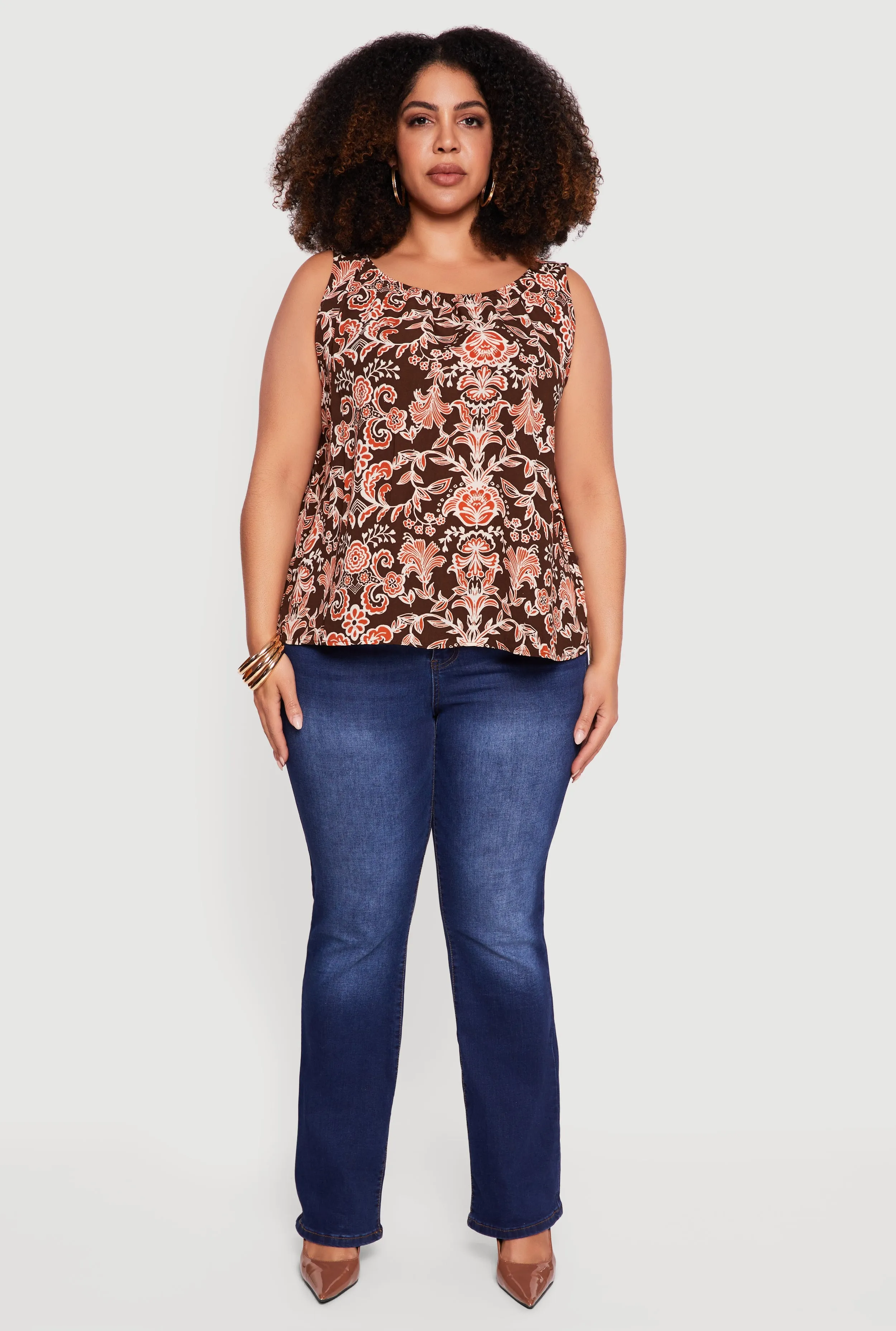Plus Size Floral Patterned Tank Top sold by Rainbow product image thumbnail 3