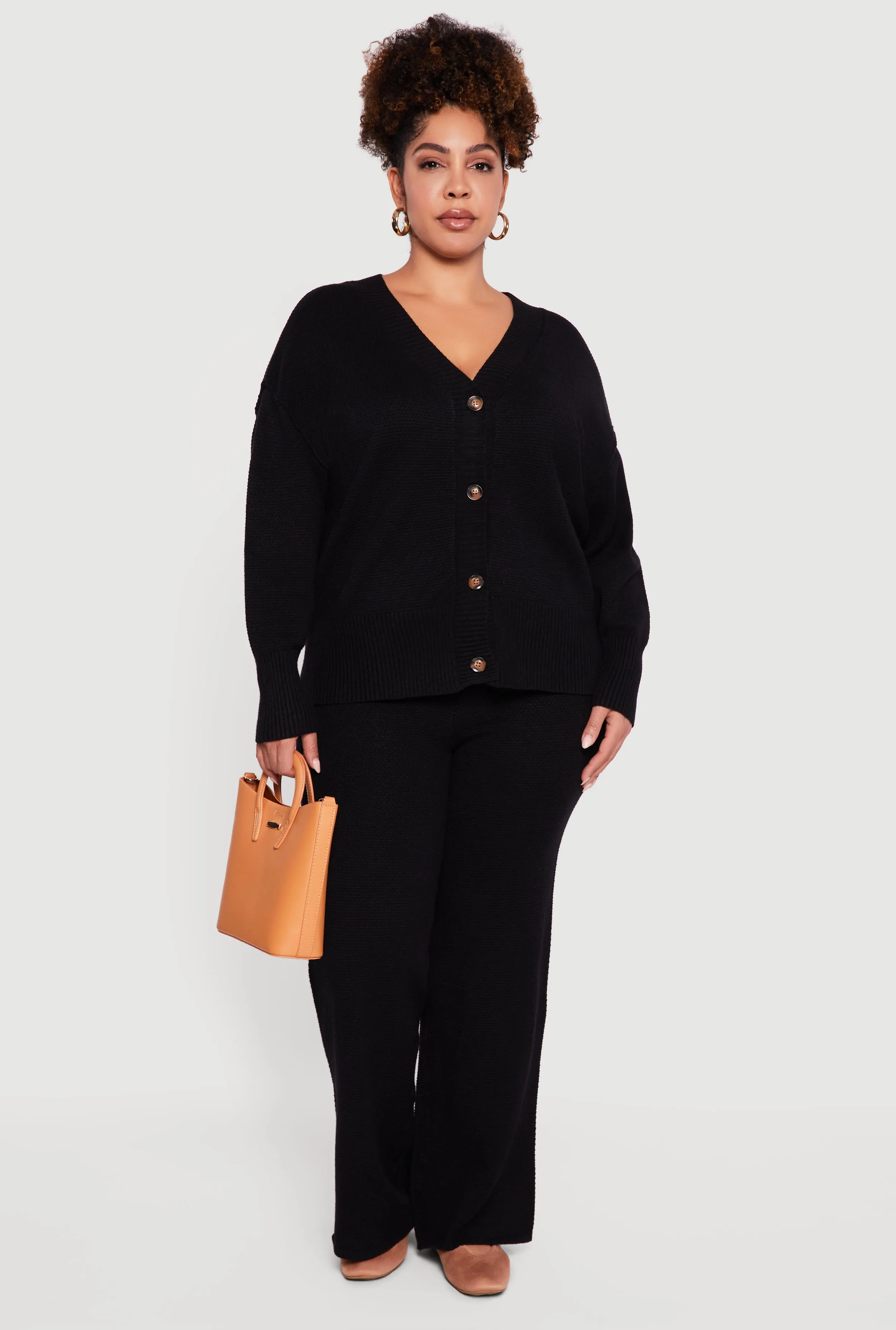 Plus Size Textured Knit Button Front Cardigan sold by Rainbow product image thumbnail 2