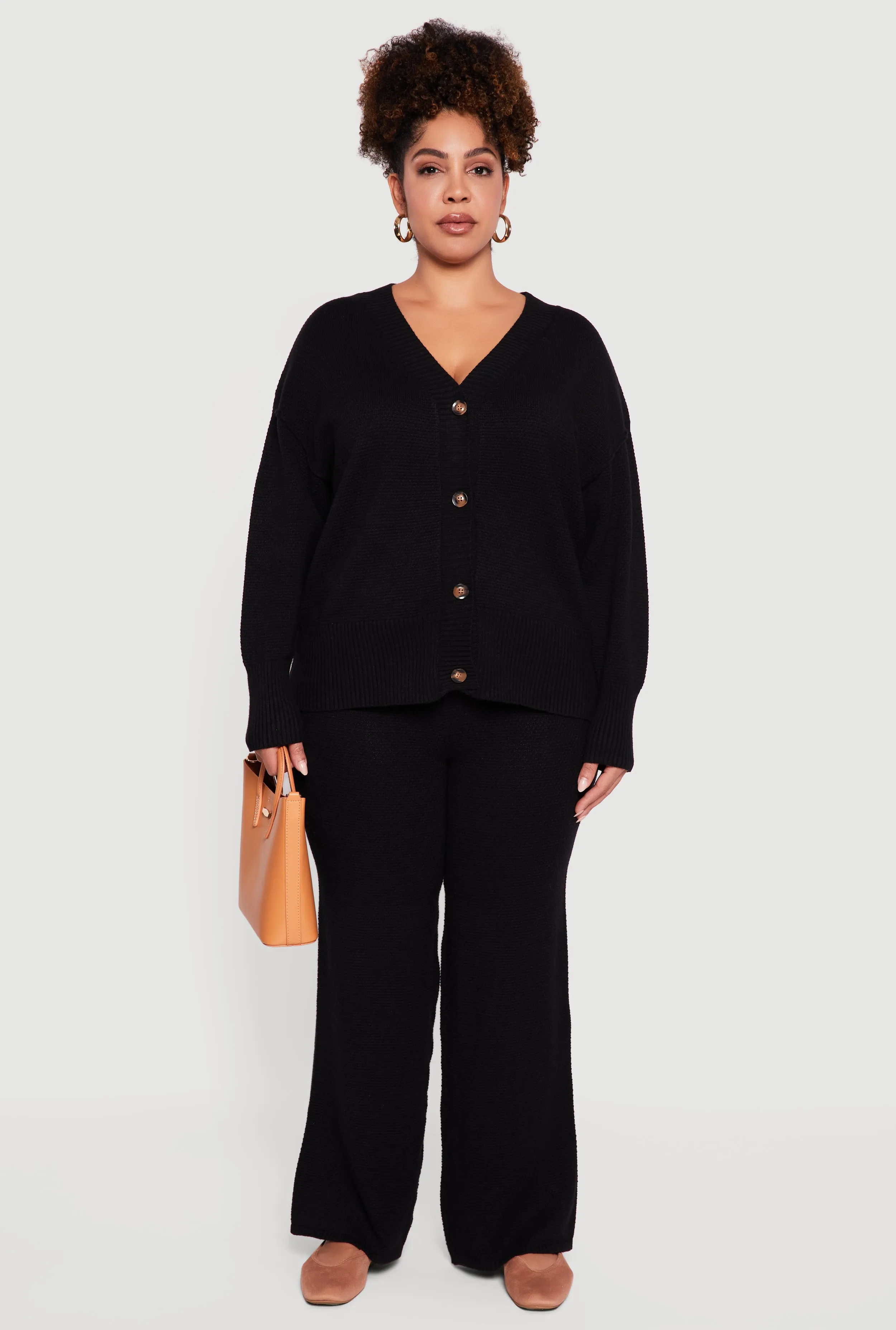 Plus Size Textured Knit Button Front Cardigan sold by Rainbow product image thumbnail 3