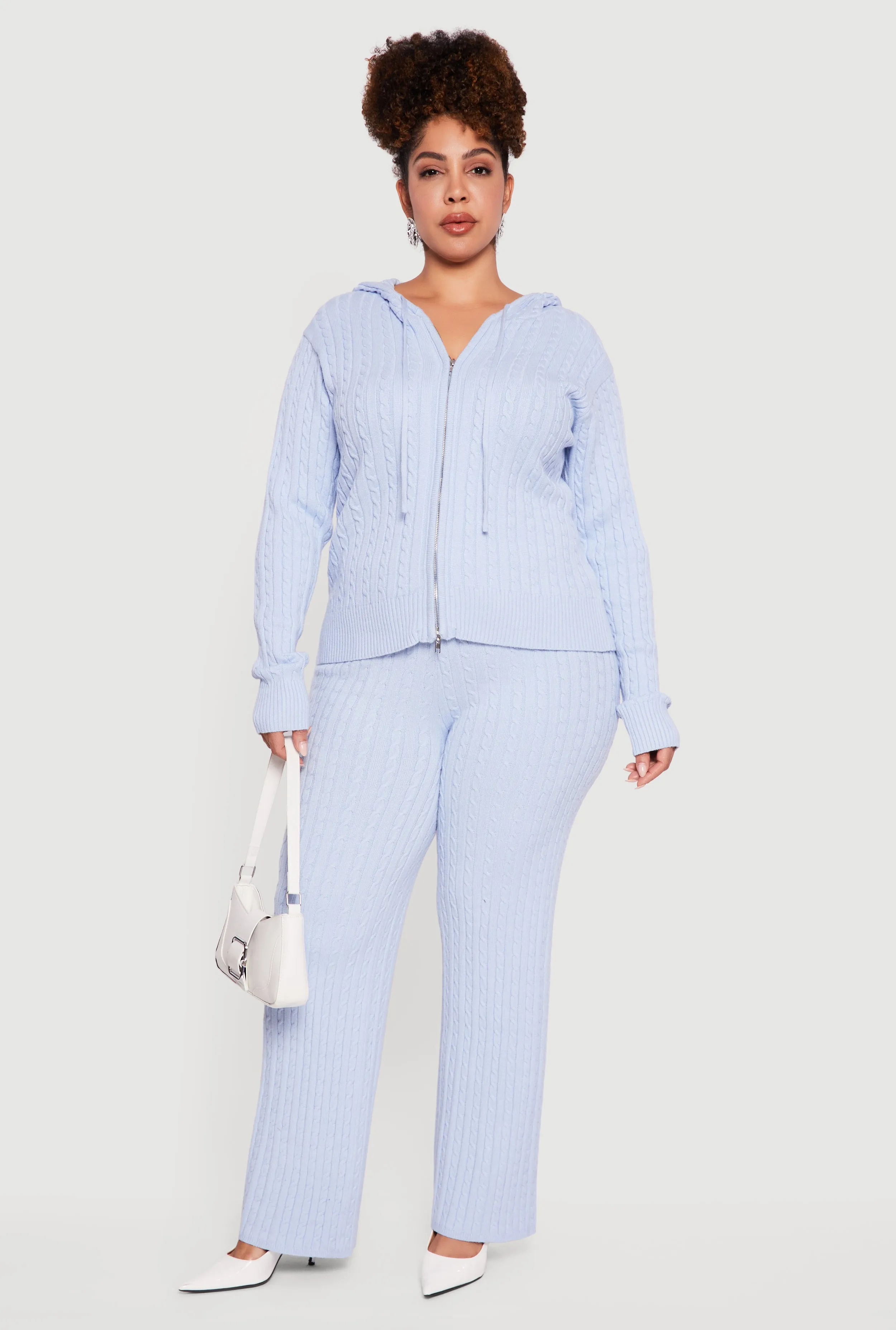 Plus Size High Waisted Cable Knit Casual Pants sold by Rainbow product image thumbnail 4