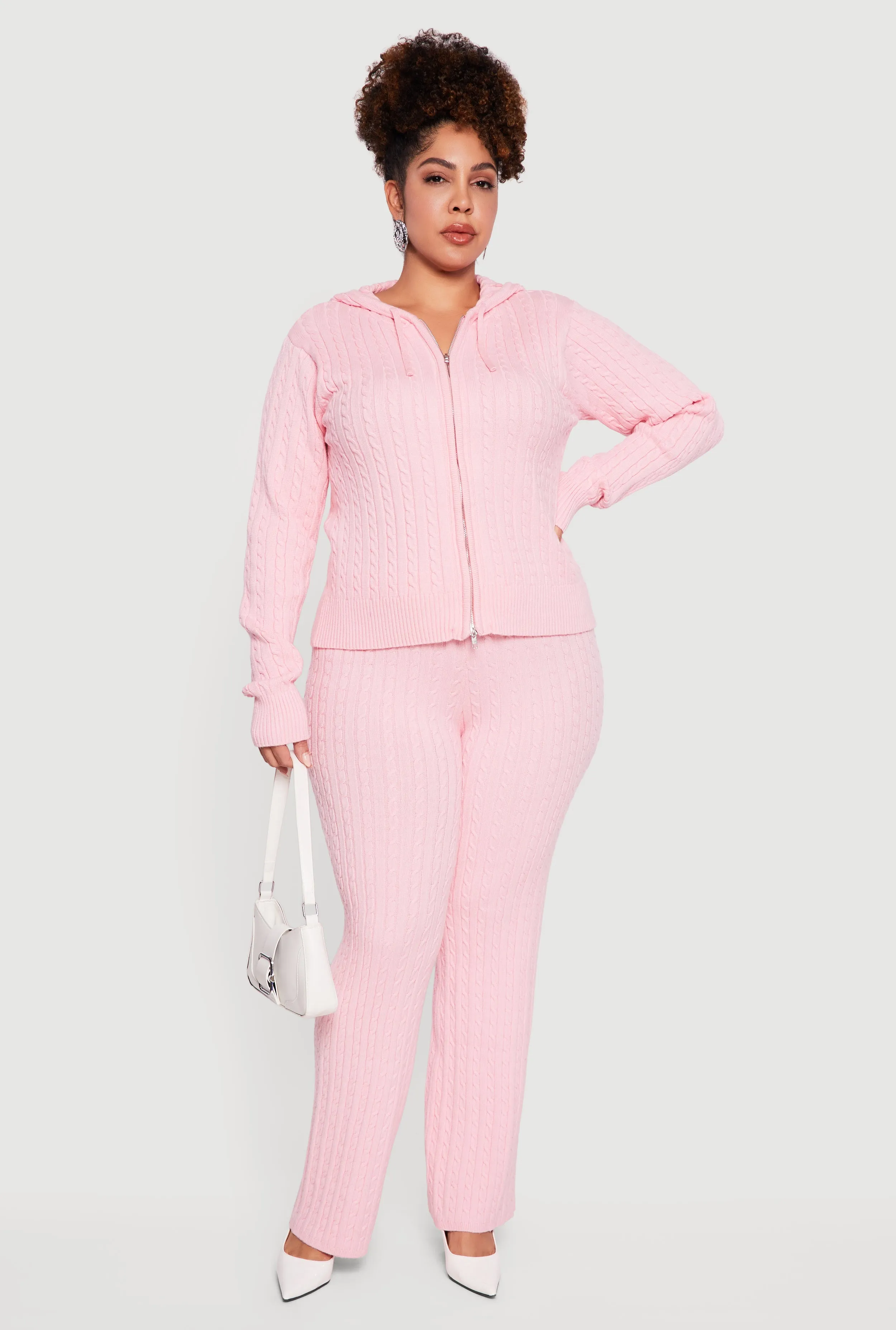 Plus Size High Waisted Cable Knit Casual Pants sold by Rainbow product image thumbnail 2