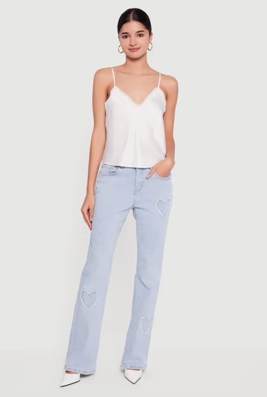 Almost Famous Heart Patch Bootcut Jeans sold by Rainbow