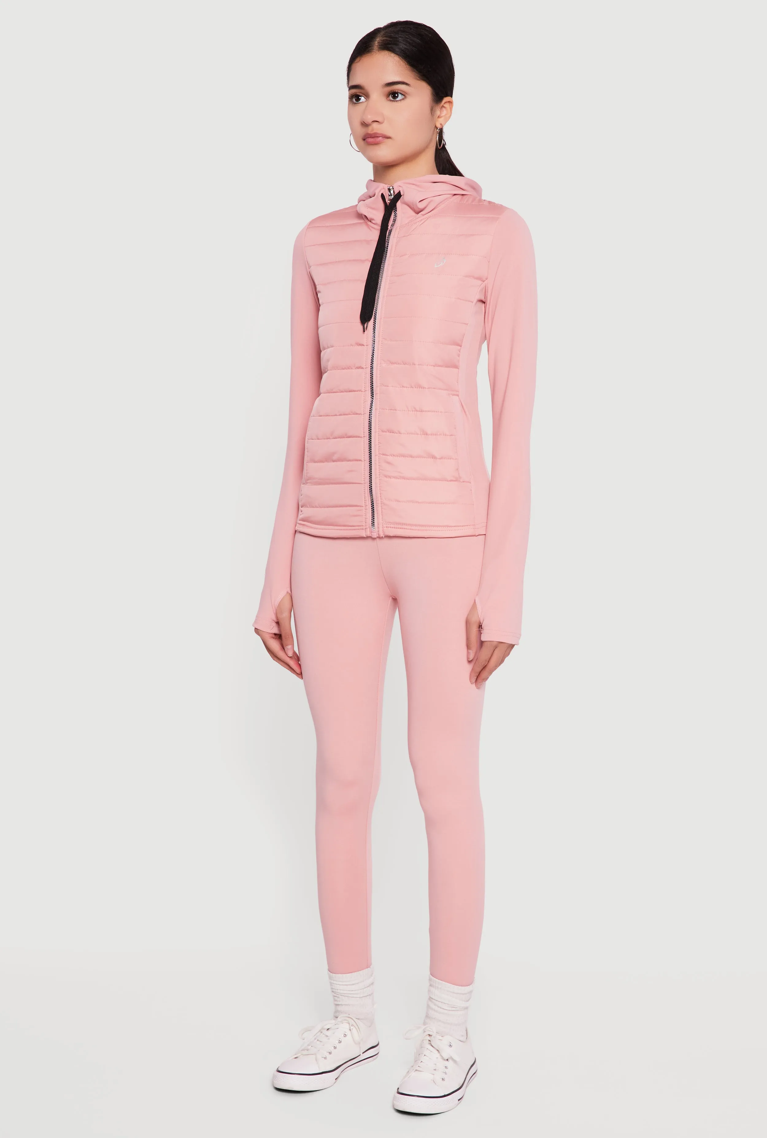 Lightweight Puffer Detail Hooded Zip Front Jacket sold by Rainbow product image thumbnail 5