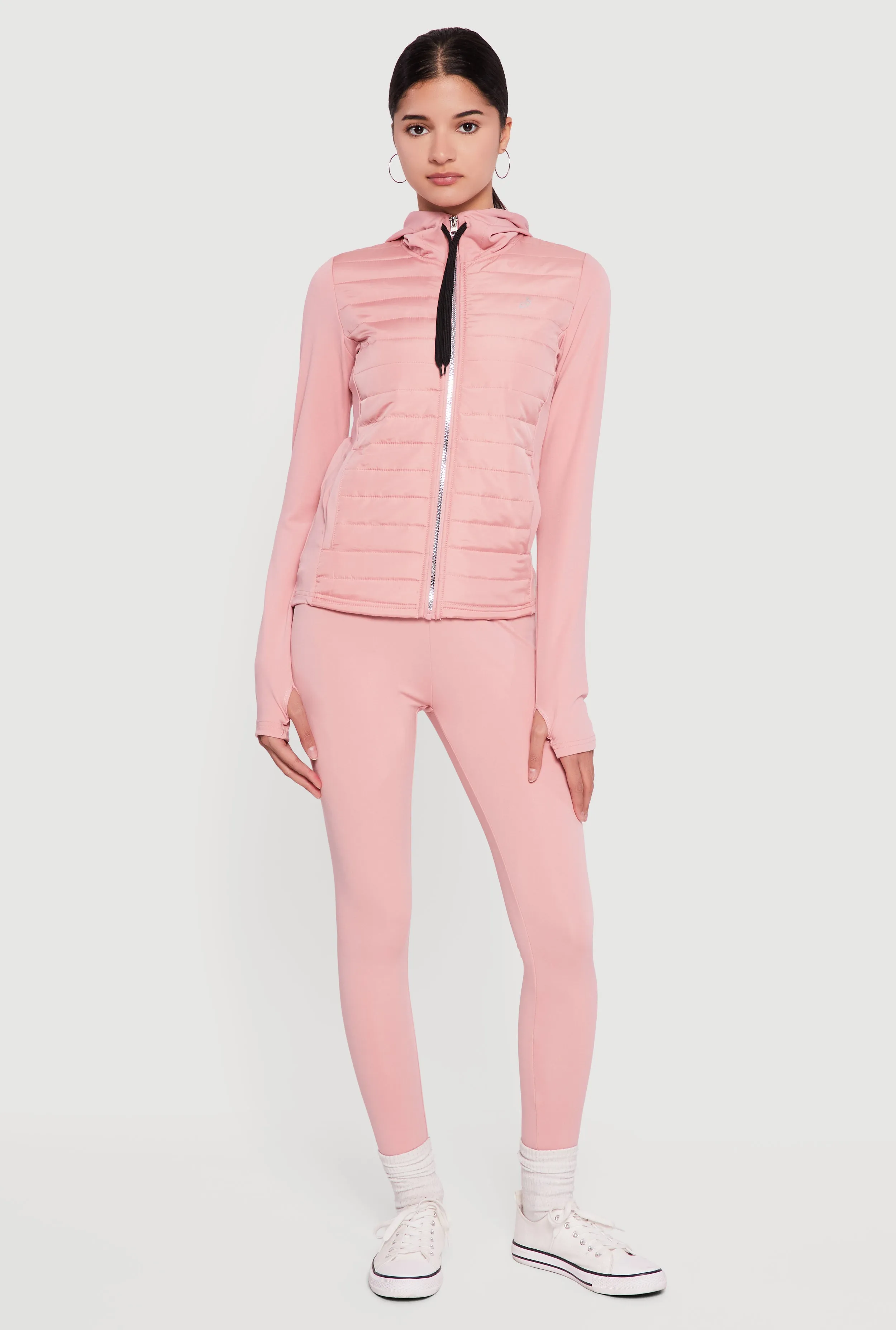 Lightweight Puffer Detail Hooded Zip Front Jacket sold by Rainbow product image thumbnail 2