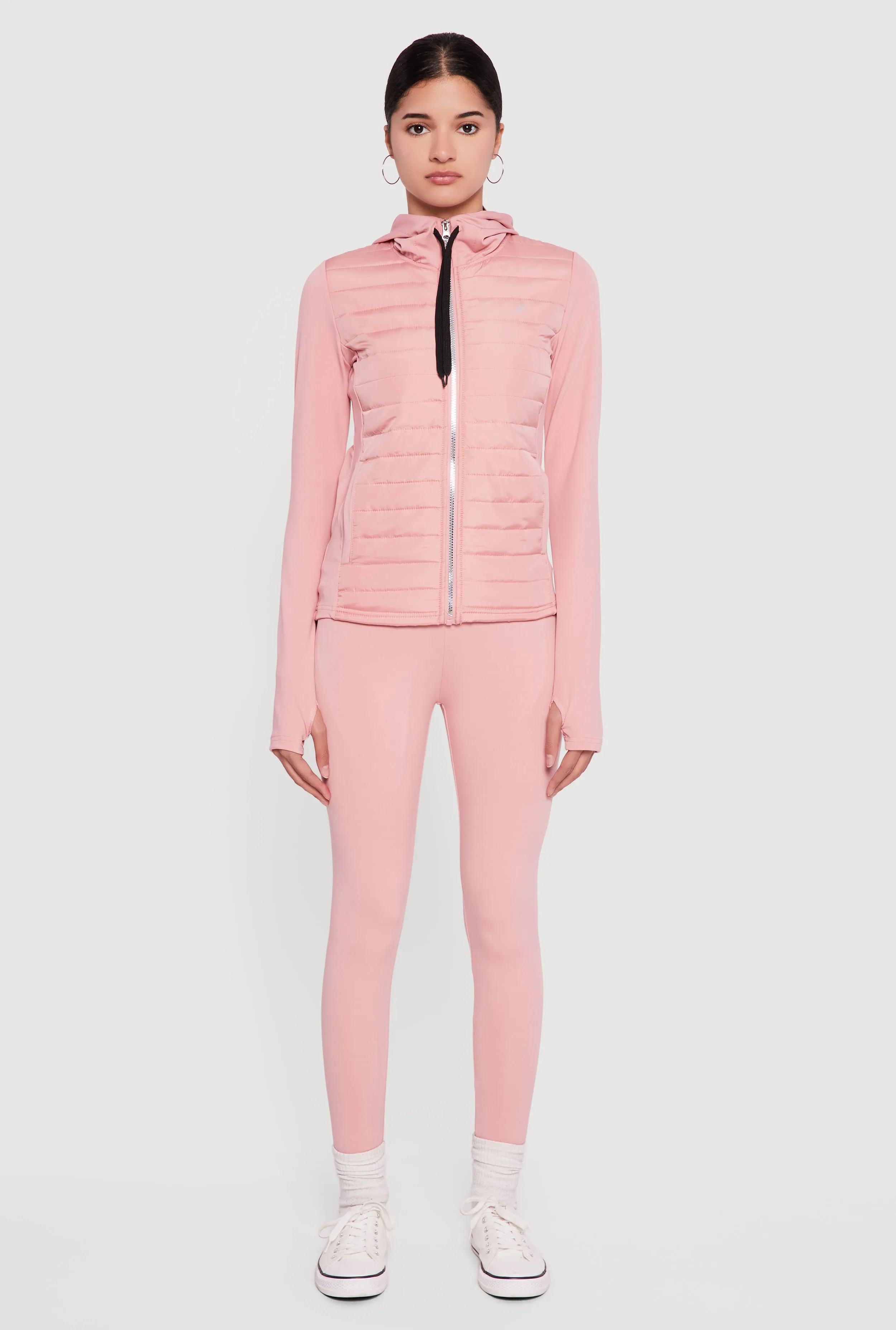 Lightweight Puffer Detail Hooded Zip Front Jacket sold by Rainbow product image thumbnail 3