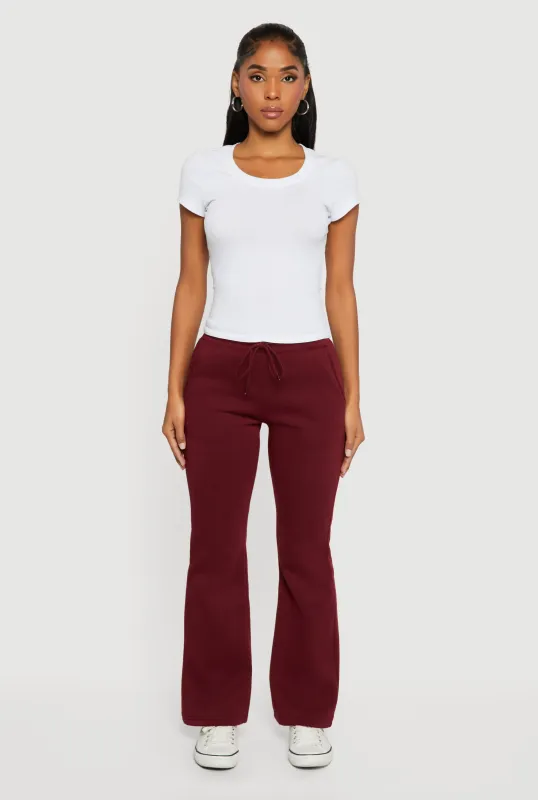 Drawstring Waist Fleece Lined Boot Cut Sweatpants sold by Rainbow