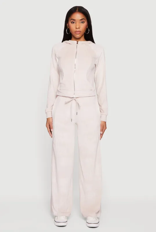 Mid Rise Velour Wide Leg Sweatpants sold by Rainbow