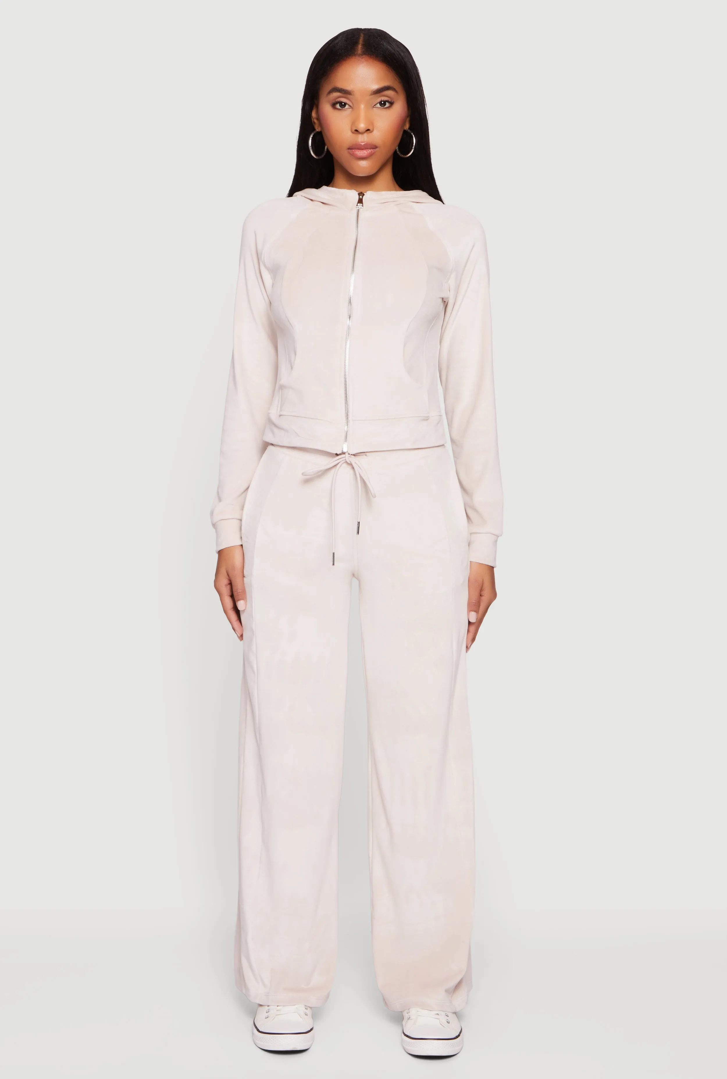 Mid Rise Velour Wide Leg Sweatpants sold by Rainbow