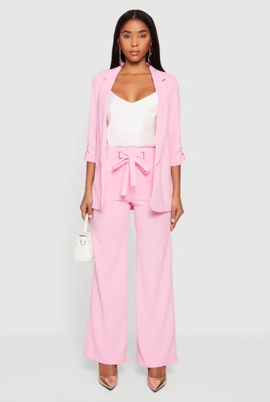 Crepe Knit Tabbed Sleeve Blazer sold by Rainbow