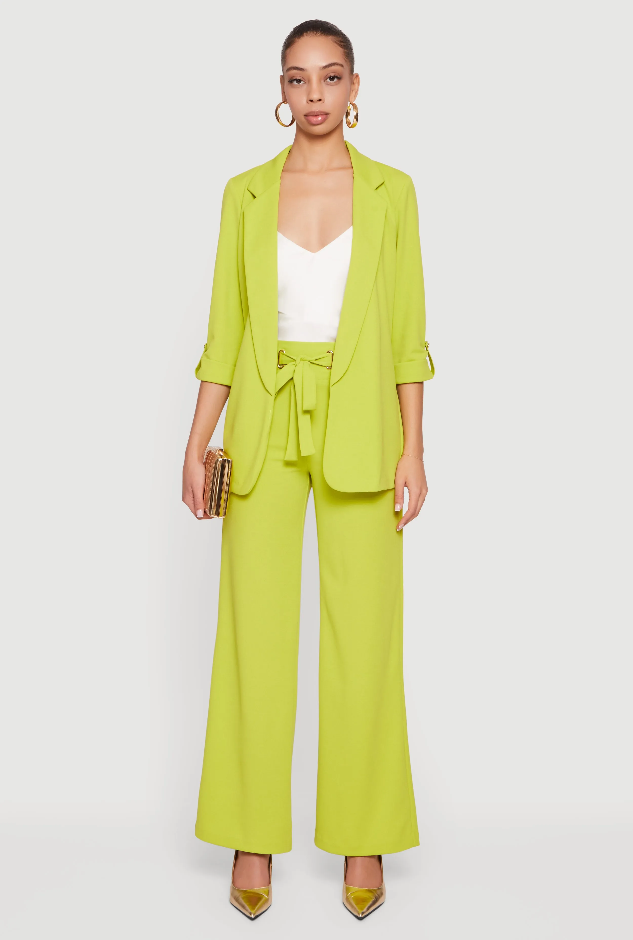 Crepe Knit Tabbed Sleeve Blazer sold by Rainbow product image thumbnail 2