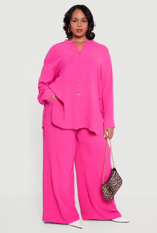 Plus Size Crepe Knit Wide Leg Pants sold by Rainbow