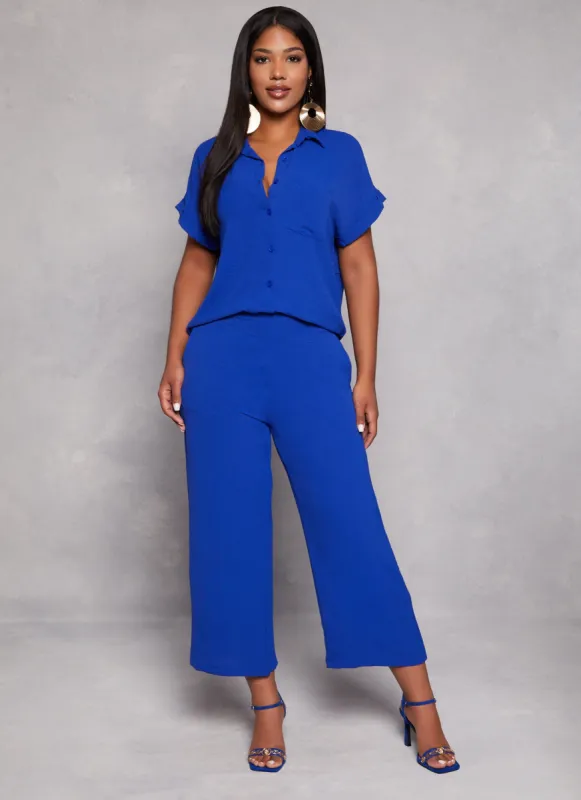 Gauze Knit High Waist Ankle Pants sold by Rainbow