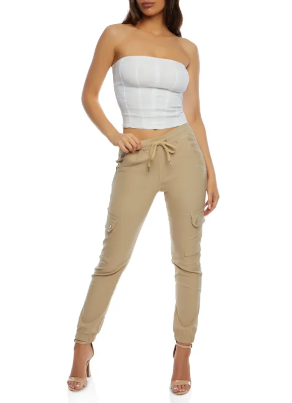 Twill Drawstring Cargo Joggers sold by Rainbow
