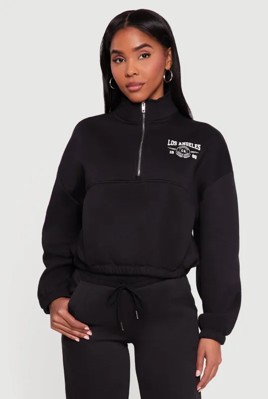 Los Angeles 1980 Graphic Half Zip Pullover sold by Rainbow