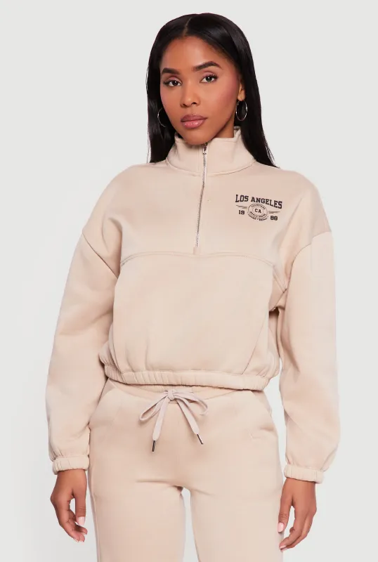 Los Angeles 1980 Graphic Half Zip Pullover sold by Rainbow