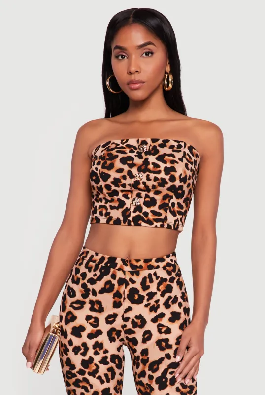 Leopard Print Cropped Tube Top sold by Rainbow