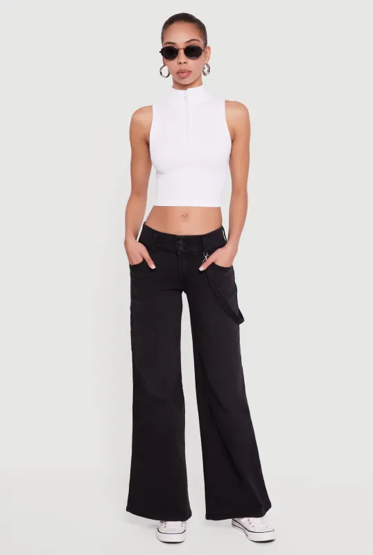 Strap Detail Flare Leg Jeans sold by Rainbow