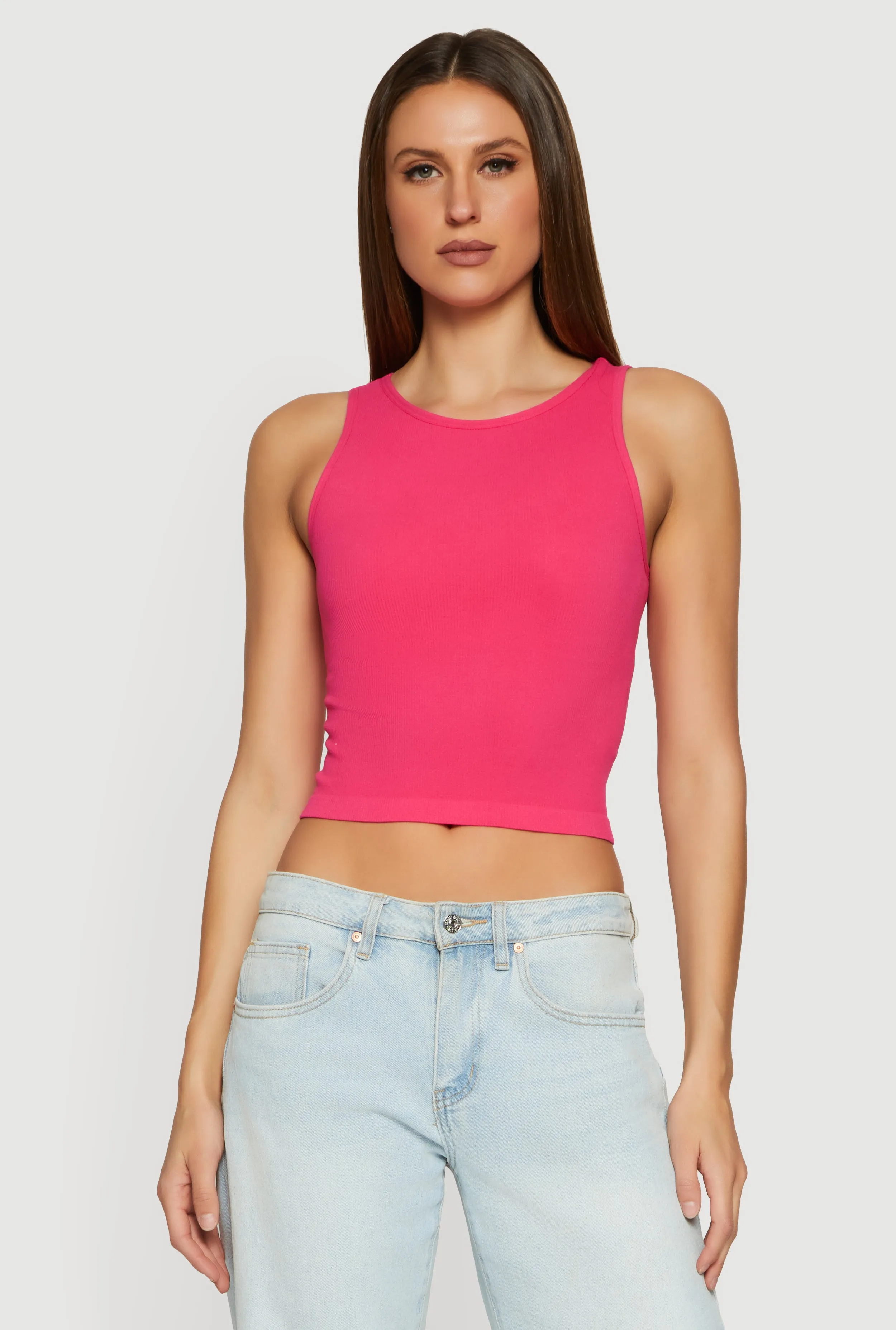 Seamless Rib Knit Racerback Crop Top sold by Rainbow product image thumbnail 2