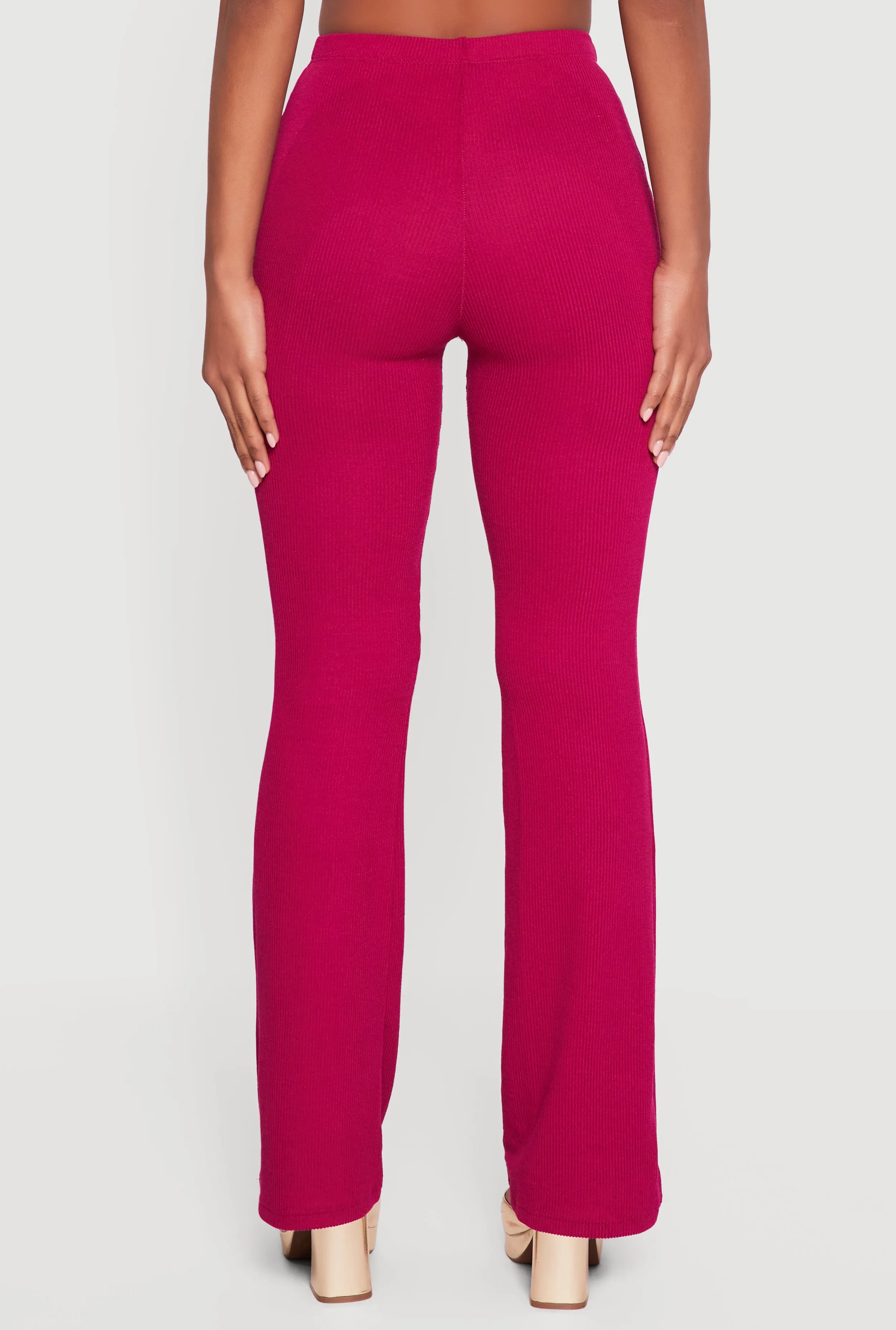 Trendy Ribbed Knit Mid Rise Bootcut Pants sold by Rainbow product image thumbnail 5