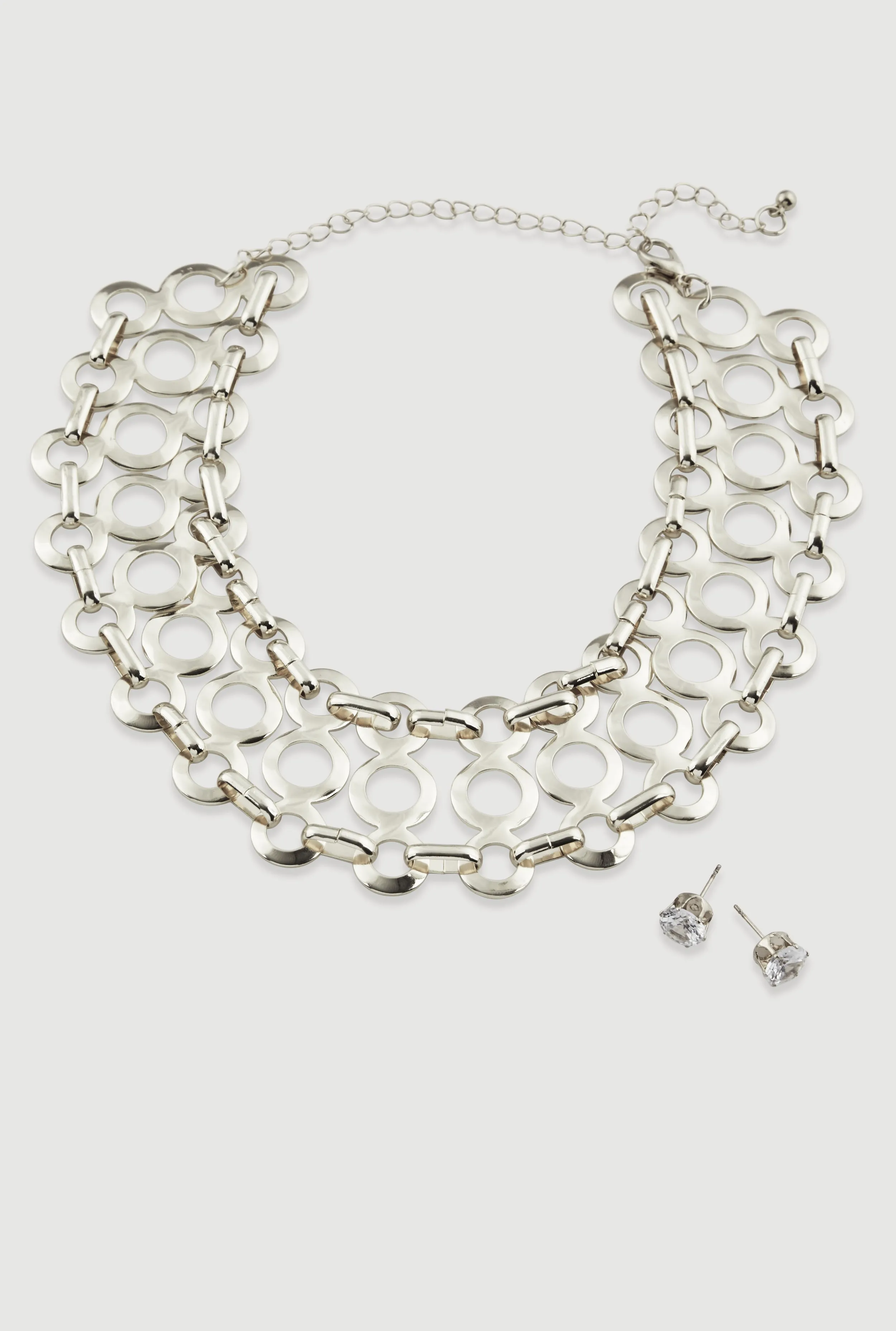 Cut Out Wide Choker Necklace with Stud Earrings sold by Rainbow