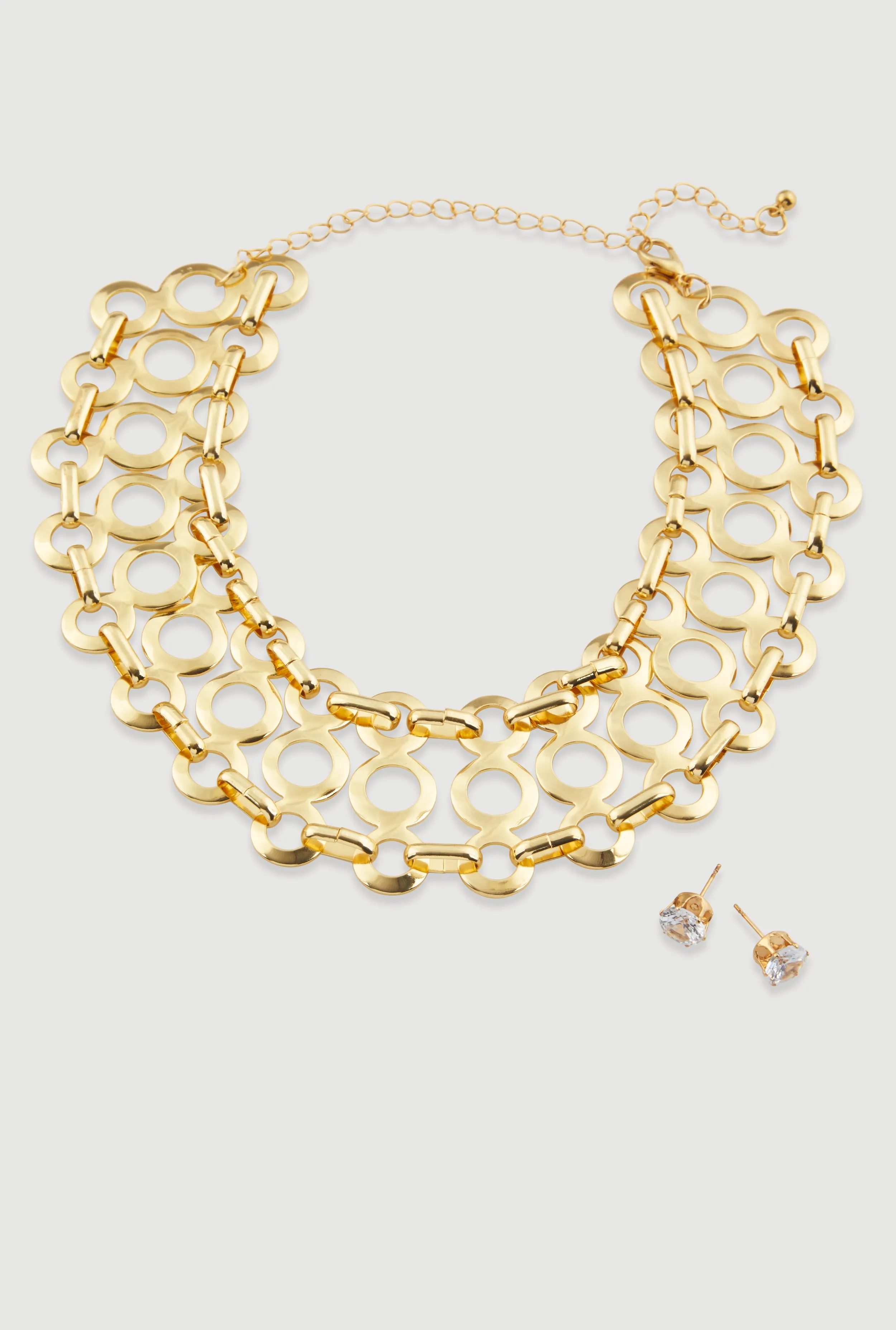 Cut Out Wide Choker Necklace with Stud Earrings sold by Rainbow product image thumbnail 2