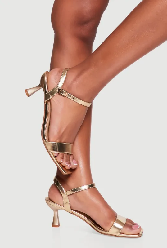 Open Toe Ankle Strap Spool Heel Sandals sold by Rainbow