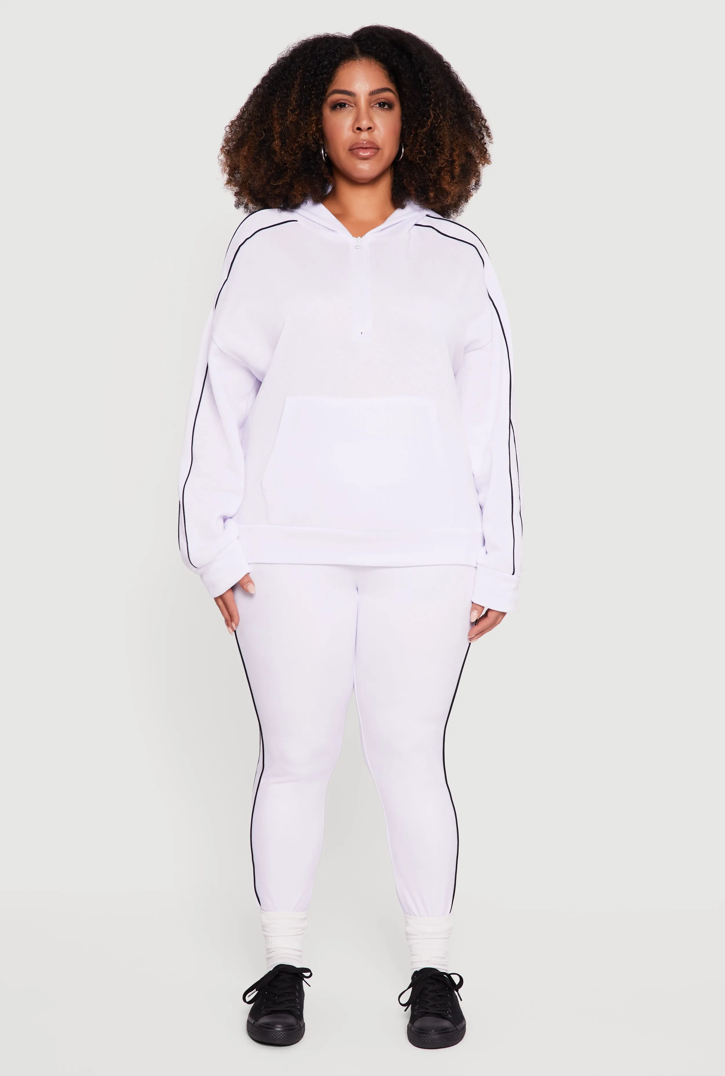 Plus Size High Waisted Contrast Piping Side Leggings sold by Rainbow product image thumbnail 2