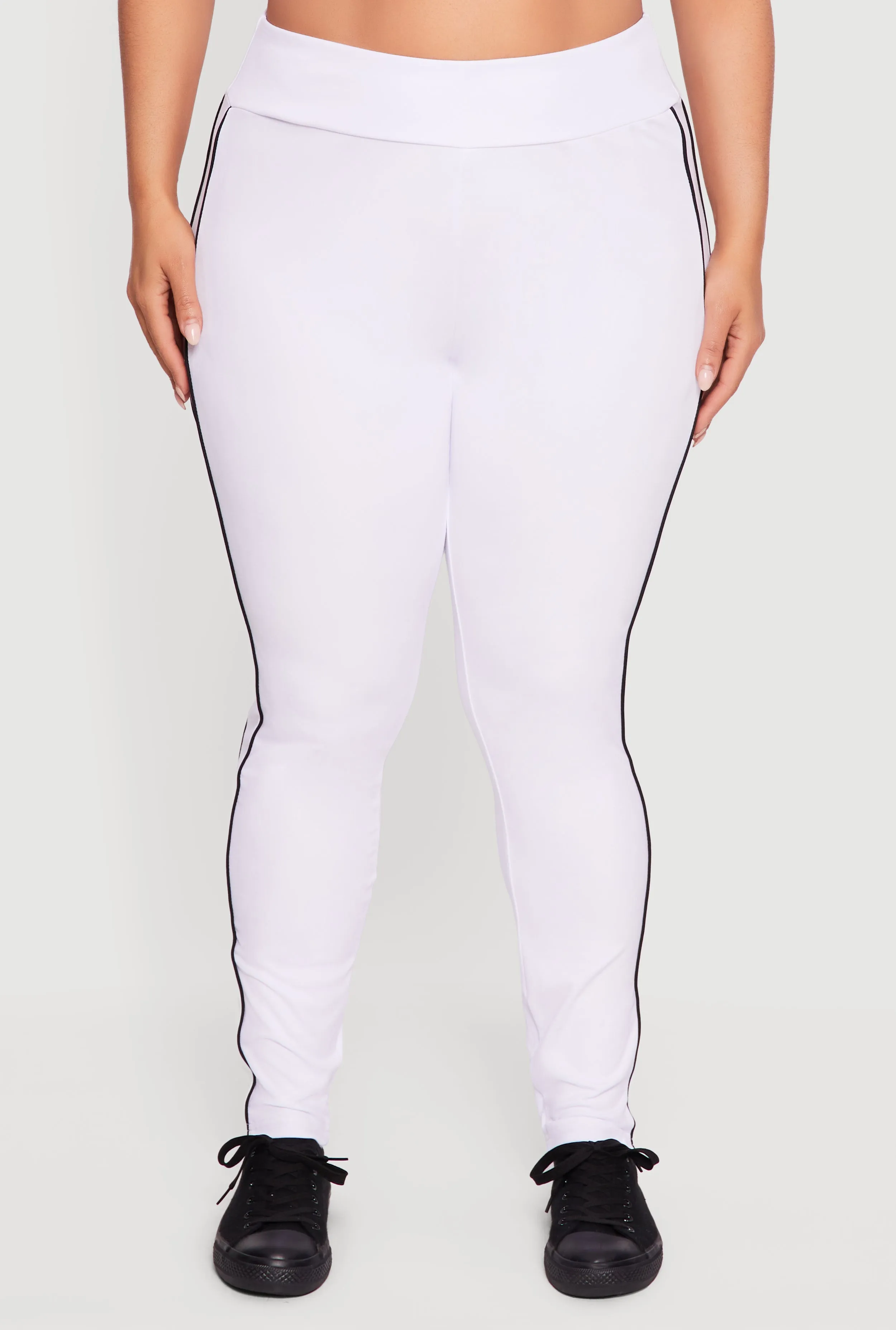 Plus Size High Waisted Contrast Piping Side Leggings sold by Rainbow product image thumbnail 3