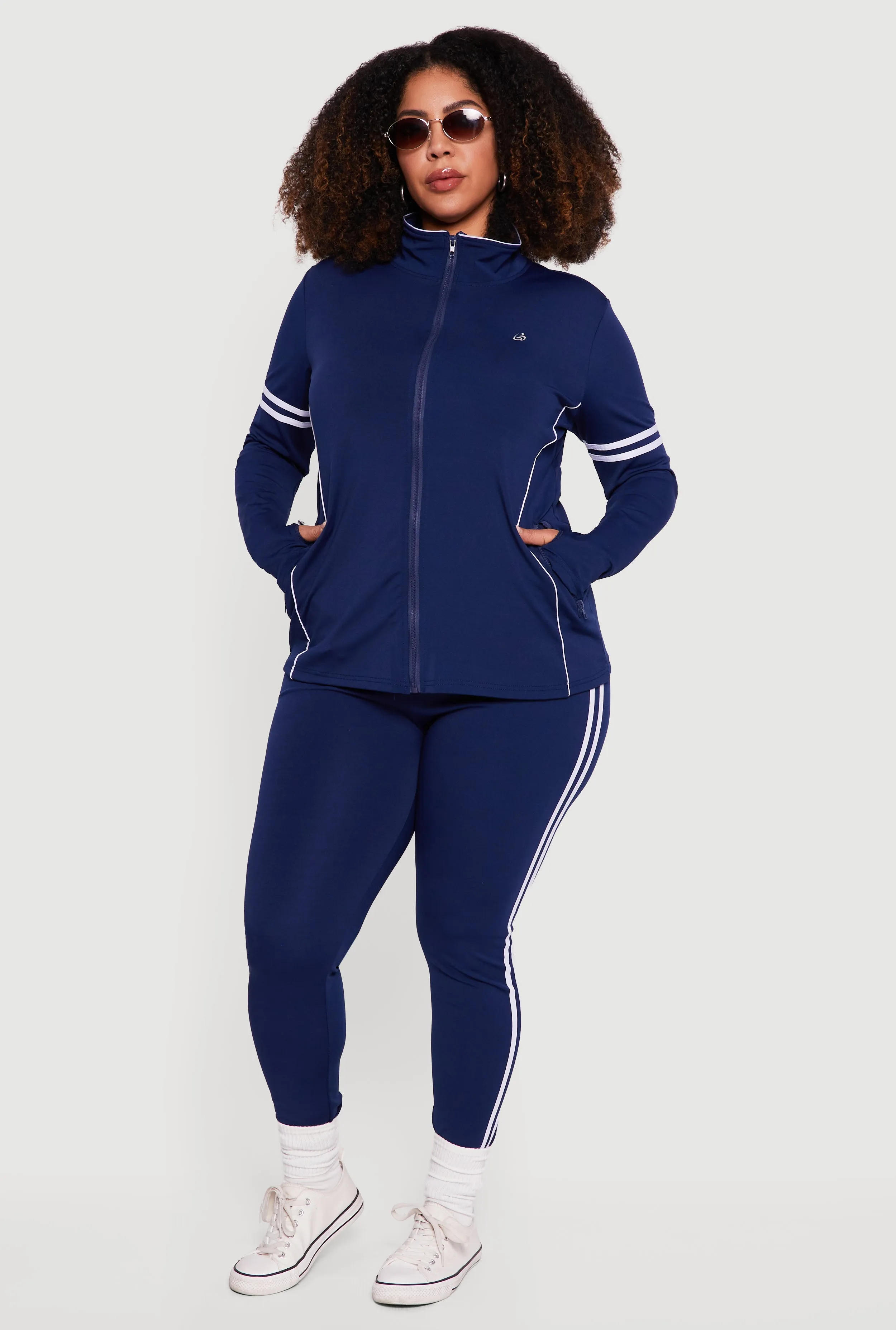 Plus Size Varsity Stripe Side Leggings sold by Rainbow product image thumbnail 3