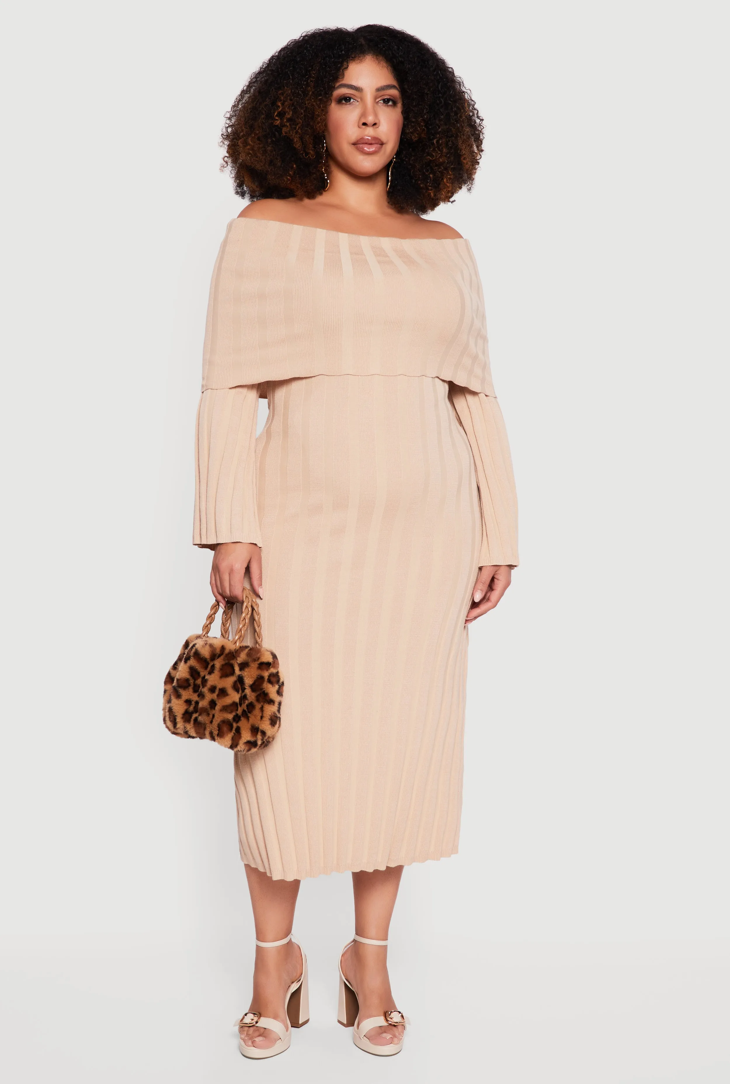Plus Size Almost Famous Fold Over Off the Shoulder Dress sold by Rainbow product image thumbnail 3