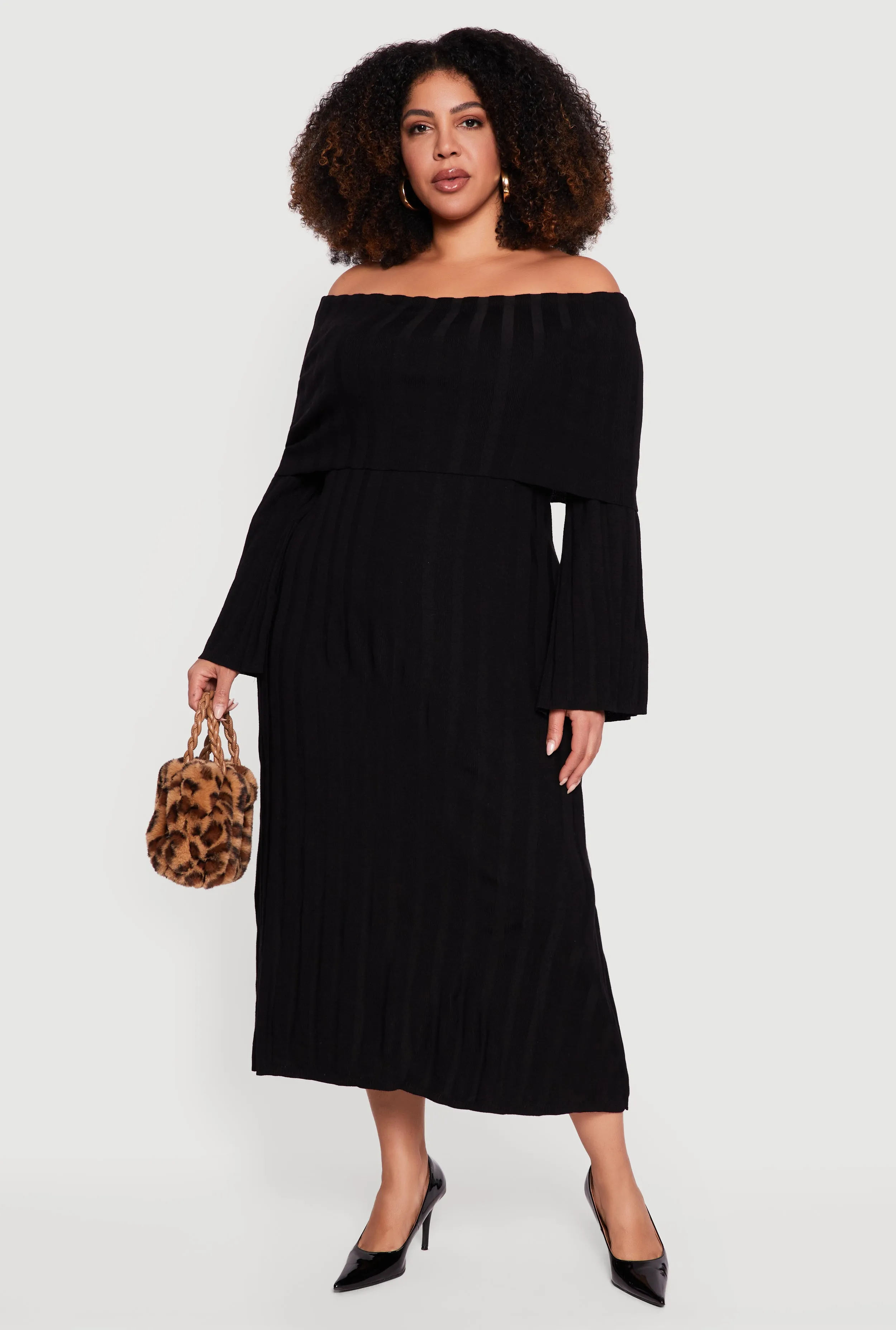 Plus Size Almost Famous Fold Over Off the Shoulder Dress sold by Rainbow product image thumbnail 2