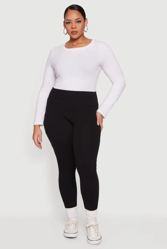 Plus Size High Waisted Leggings with Cell Phone Pockets sold by Rainbow