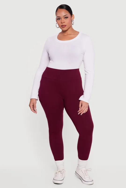 Plus Size High Waisted Leggings with Cell Phone Pockets sold by Rainbow