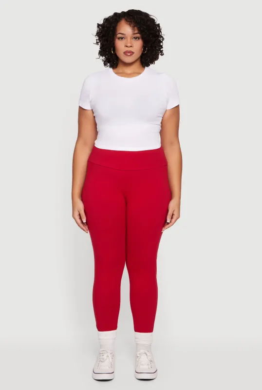 Plus Size High Waisted Leggings with Cell Phone Pockets sold by Rainbow