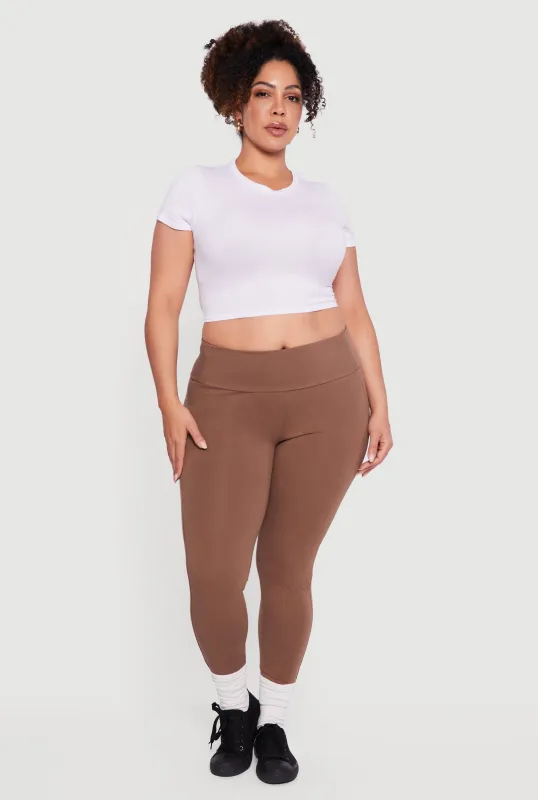 Plus Size High Waisted Leggings with Cell Phone Pockets sold by Rainbow