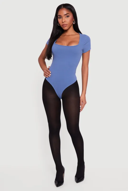 Short Sleeve Square Neck Bodysuit sold by Rainbow