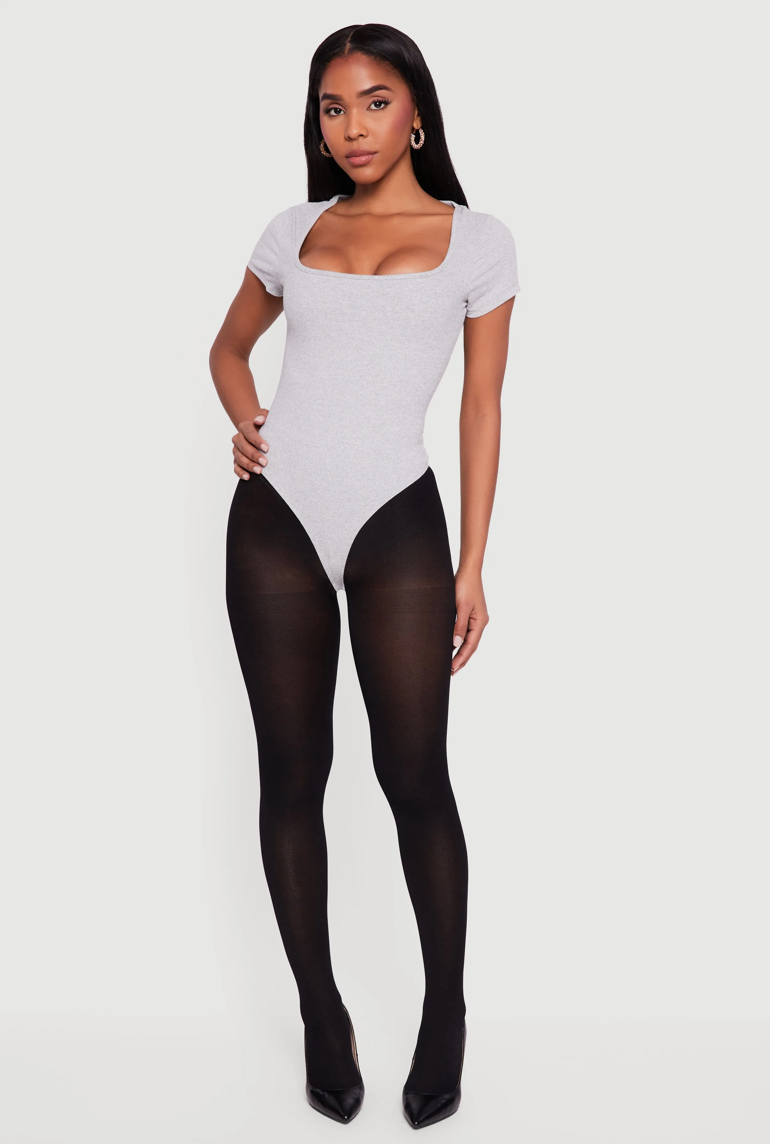 Short Sleeve Square Neck Bodysuit sold by Rainbow product image thumbnail 5
