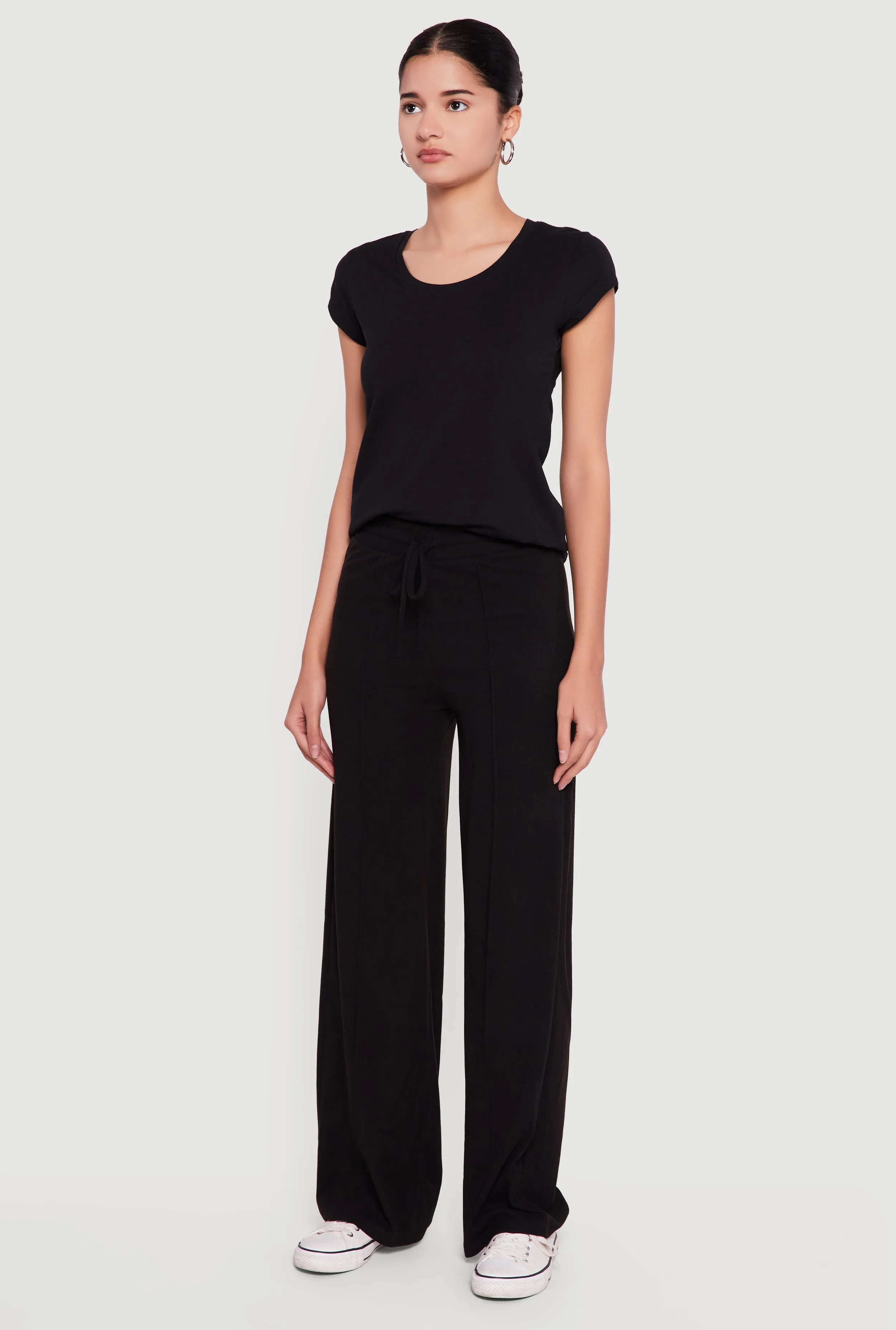 Pintuck Drawstring Waist Straight Leg Pants sold by Rainbow product image thumbnail 3